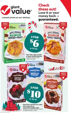 Preview of Giant Value chocolate lava cakes, mini cheesecake or sticky toffee pudding cakes, 228-290 g, #1610150/1610160/1610151 1611894/1611895/1611924 from shop Giant Tiger valid from 03.12.2025 | Page: 3