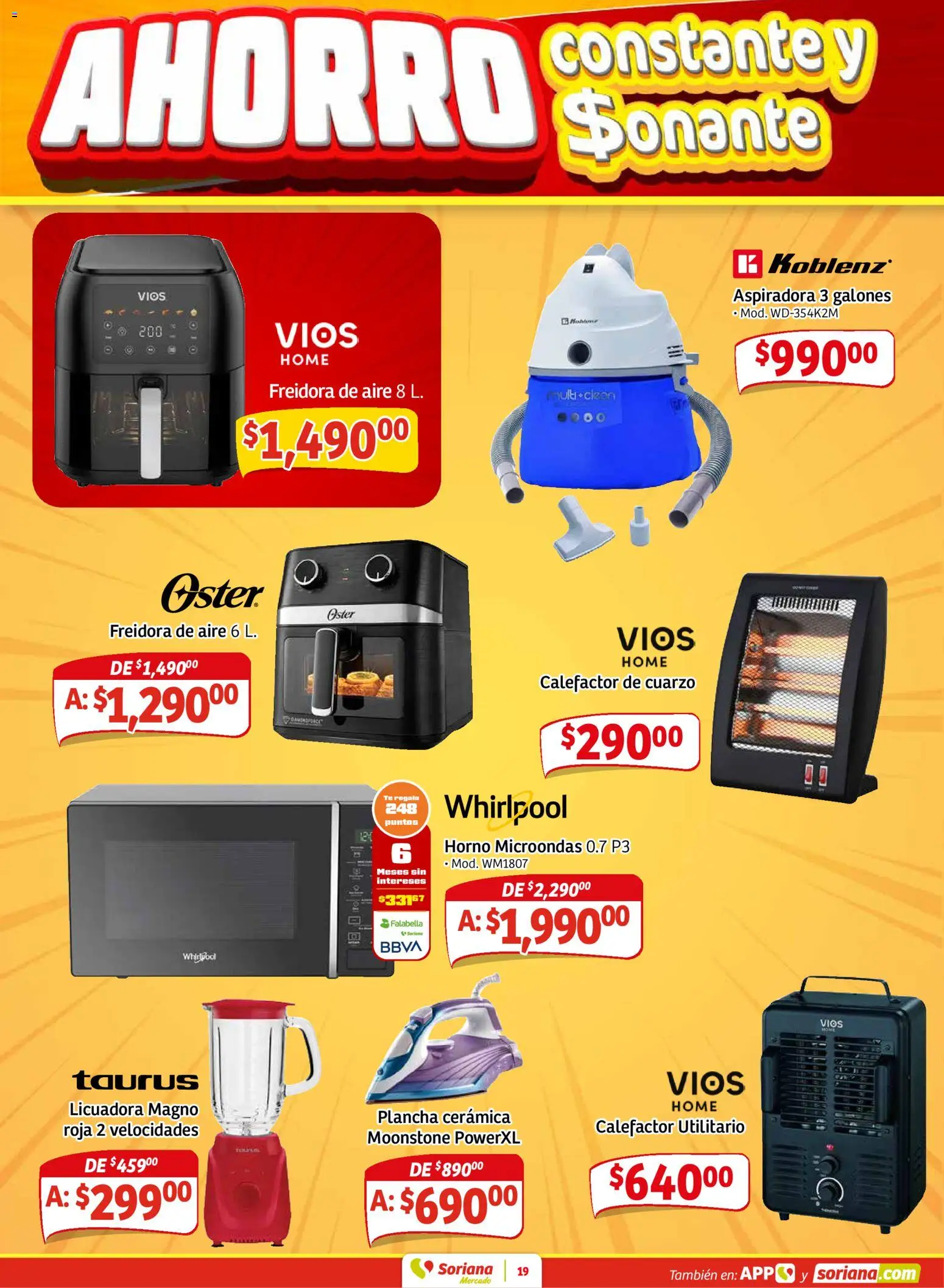 Nuevas ofertas de Soriana válidas en toda la República Mexicana desde el 02.01.2026. ¡Encuentra las mejores ofertas en Soriana - Pesito Valedor Mercado: Nay, Sin, Son ! | Página: 27 | Productos: Horno, Licuadora, Aspiradora, Plancha