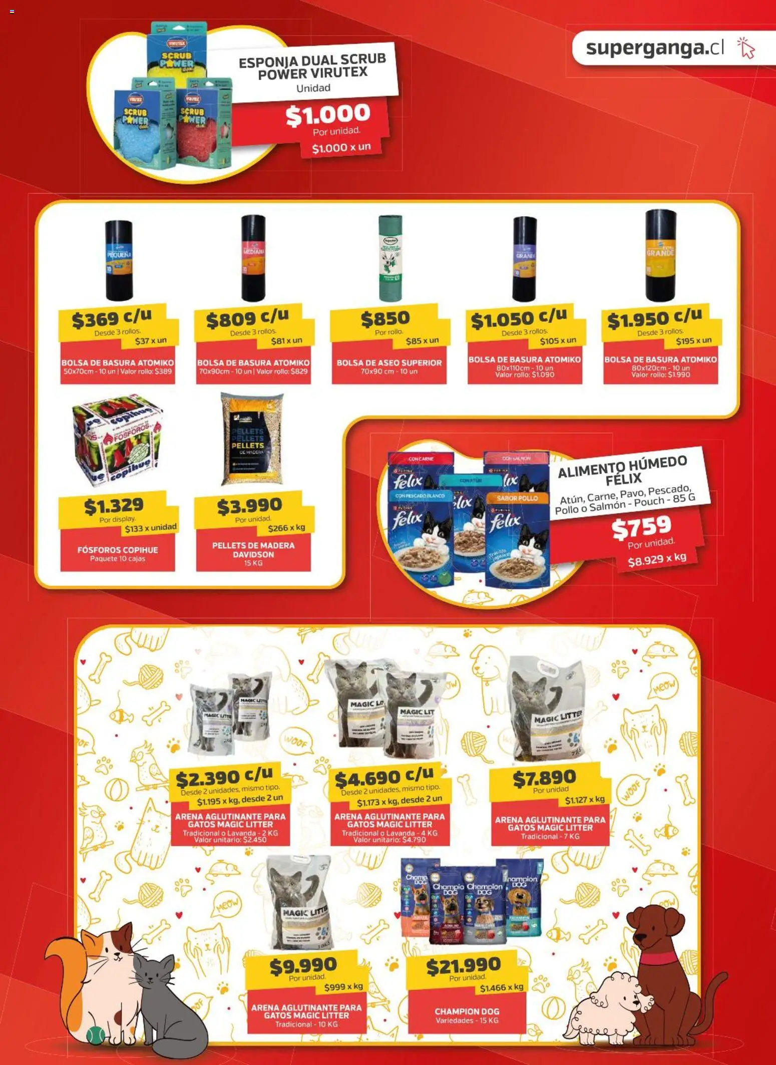 Super Ganga ofertas  │ válido desde el 09.04.2026 | Página: 7 | Productos: Esponja, Bolsa, Fósforos, Pollo