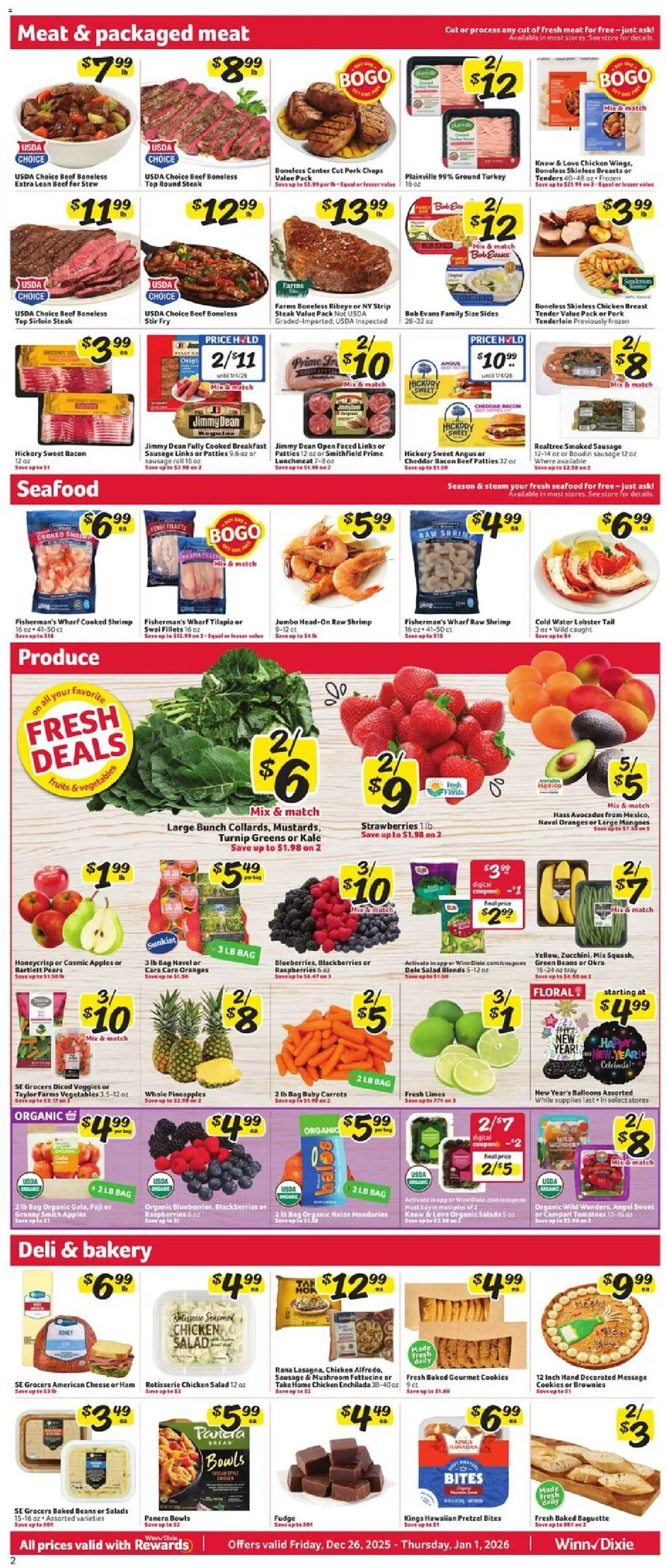 Winn Dixie Weekly Circular - FL - valid from 26.12.2025 | Page: 2 | Products: Oranges, Strawberries, Cookies, Bag