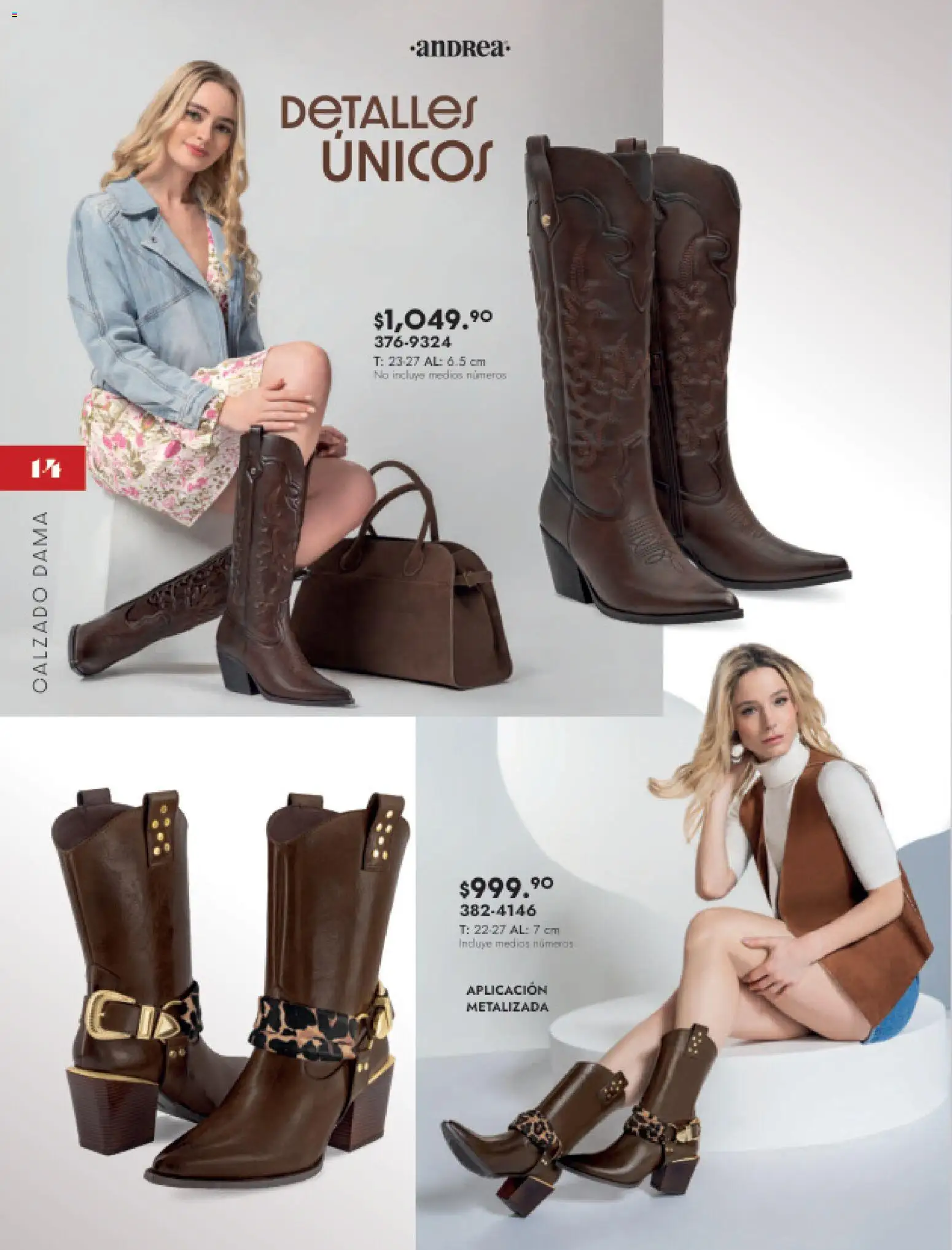 Nuevas ofertas de Andrea válidas en toda la República Mexicana desde el 16.11.2025. ¡Encuentra las mejores ofertas en Andrea catálogo Botas y botines! | Página: 14