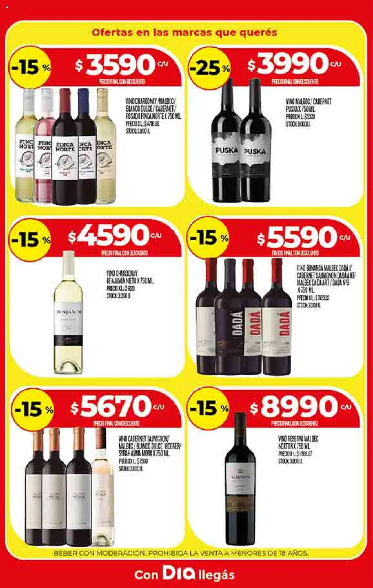 Supermercado DIA Ofertas - Salta y Jujuy │ válido desde el 20.08.2025 | Página: 16 | Productos: Vino