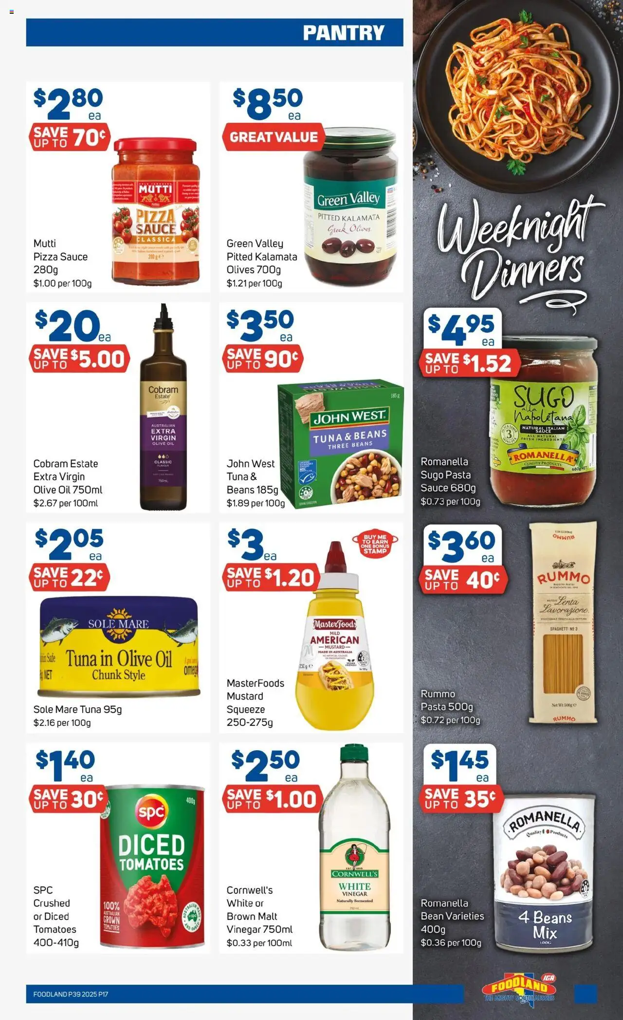 Foodland catalogue - valid from 24.09.2025 | Page: 17 | Products: Pizza, Tomatoes, Pasta, Tuna