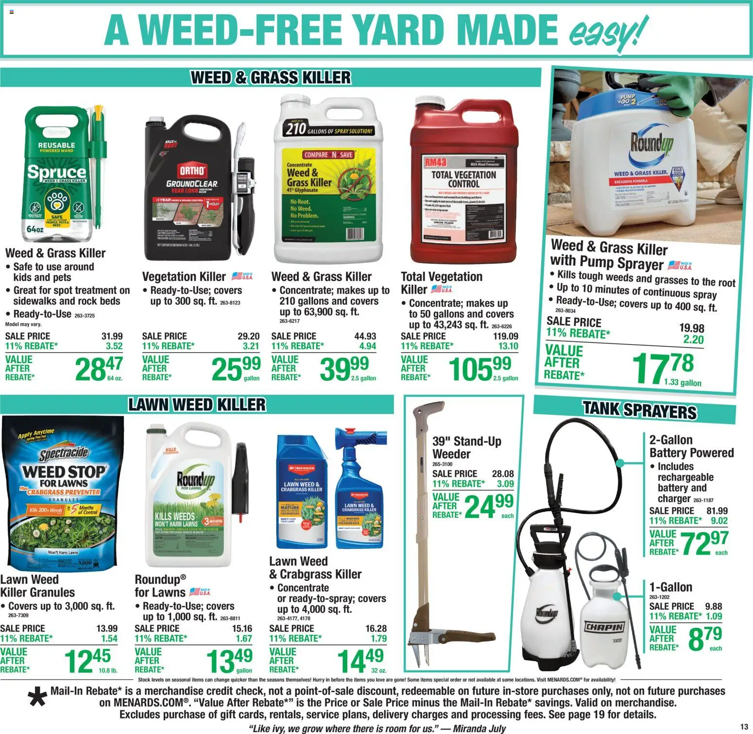 Menards Weekly Ad - valid from 22.04.2026 | Page: 13 | Products: Safe, Pump, Battery, Charger