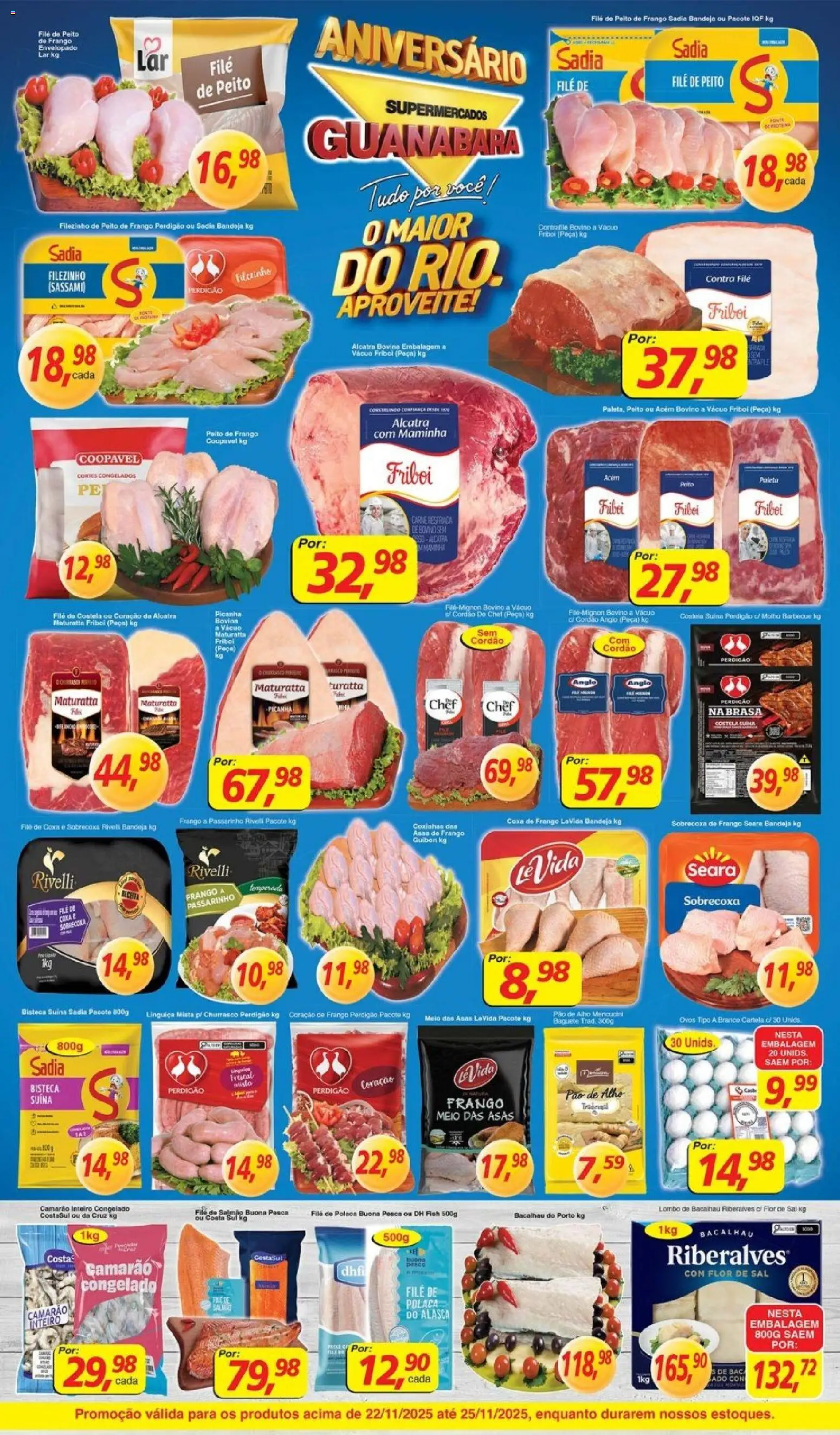 Supermercados Guanabara Folheto - válido de 22.11.2025 | Página: 5 | Produtos: Maminha, Camarão, Frango, Peito de frango