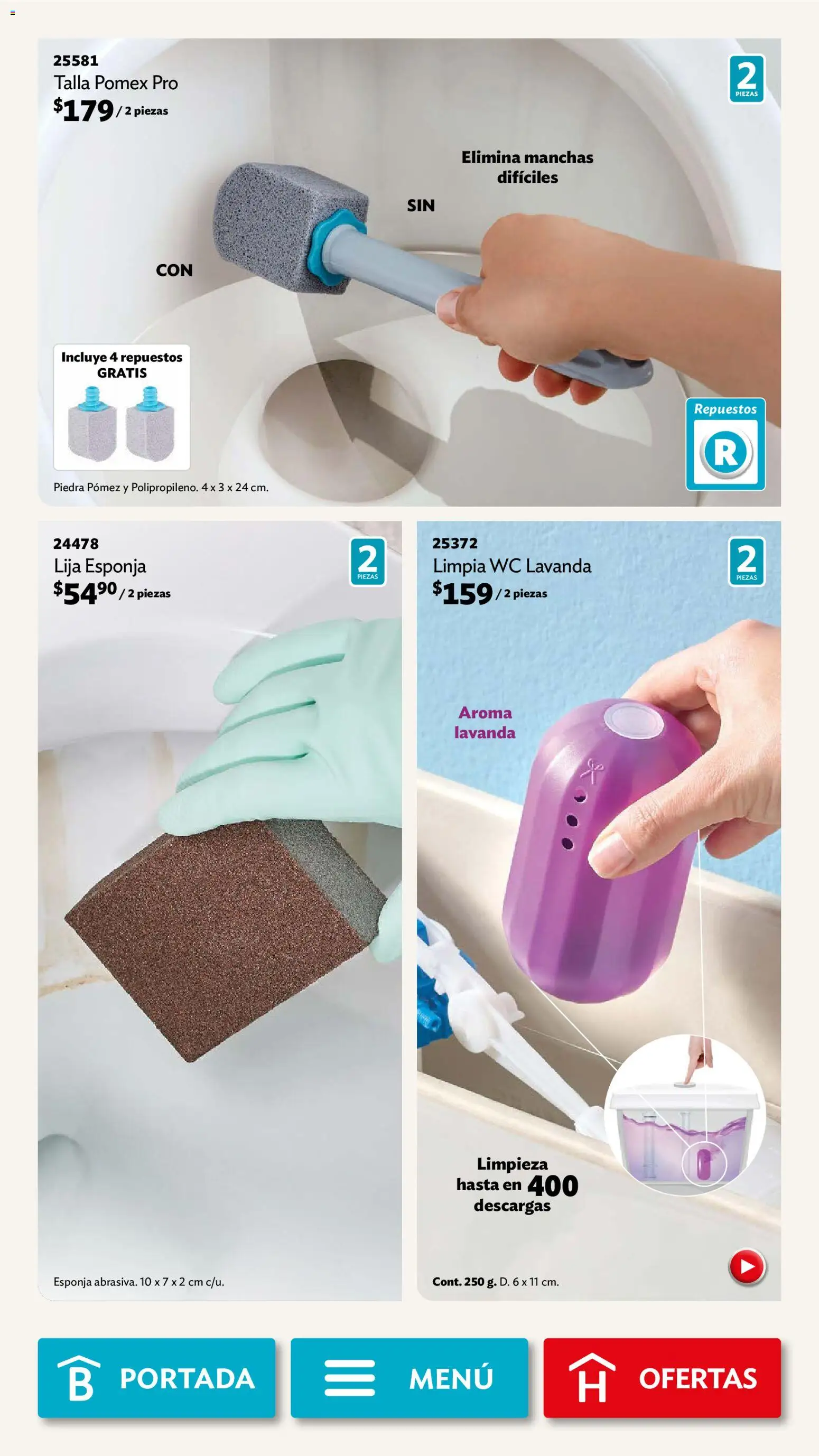 Nuevas ofertas de Betterware válidas en toda la República Mexicana desde el 01.12.2025. ¡Encuentra las mejores ofertas en Betterware campaña 12 2025! | Página: 101 | Productos: Esponja, Wc, Lija