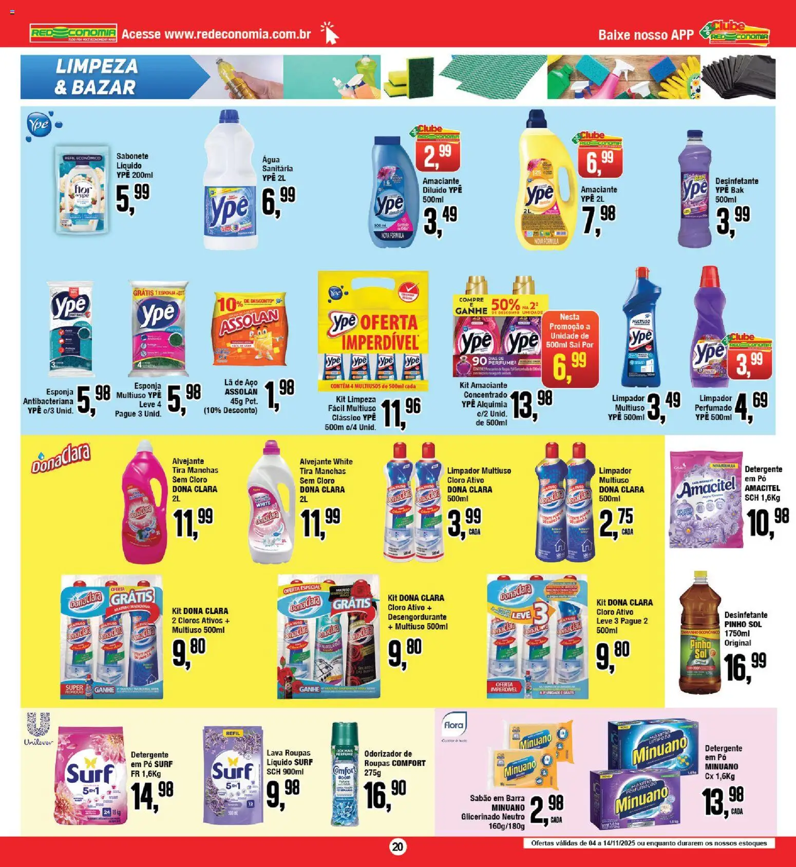 RedEconomia Folheto - válido de 04.11.2025 | Página: 20 | Produtos: Sabão em barra, Esponja, Sabonete, Sabonete líquido