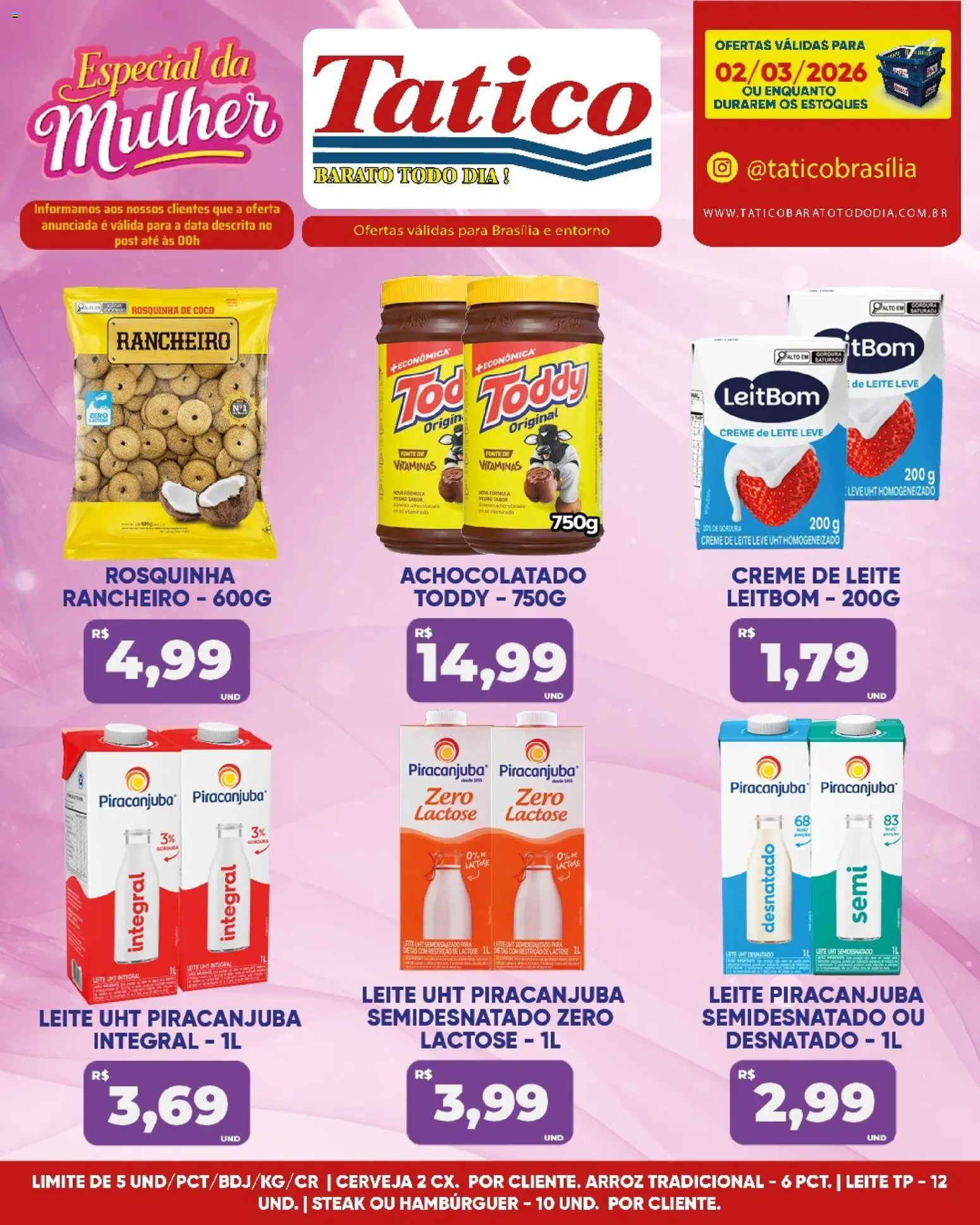 Tatico Folheto - válido de 02.03.2026 | Página: 6 | Produtos: Coco, Achocolatado, Creme, Creme de leite