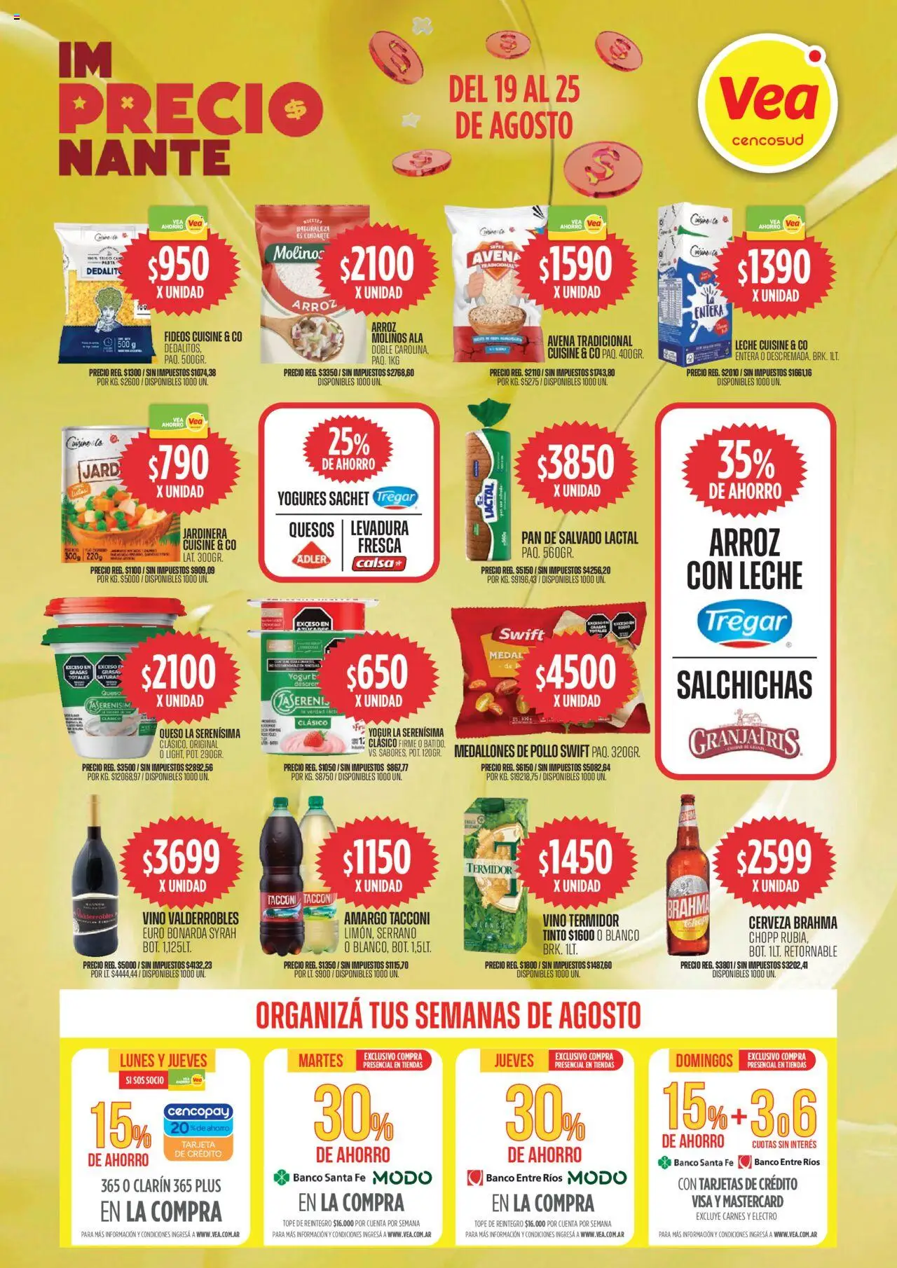 Vea - Oferta imPRECIOnante │ válido desde el 19.08.2025 | Página: 5 | Productos: Pollo, Queso, Pan, Arroz