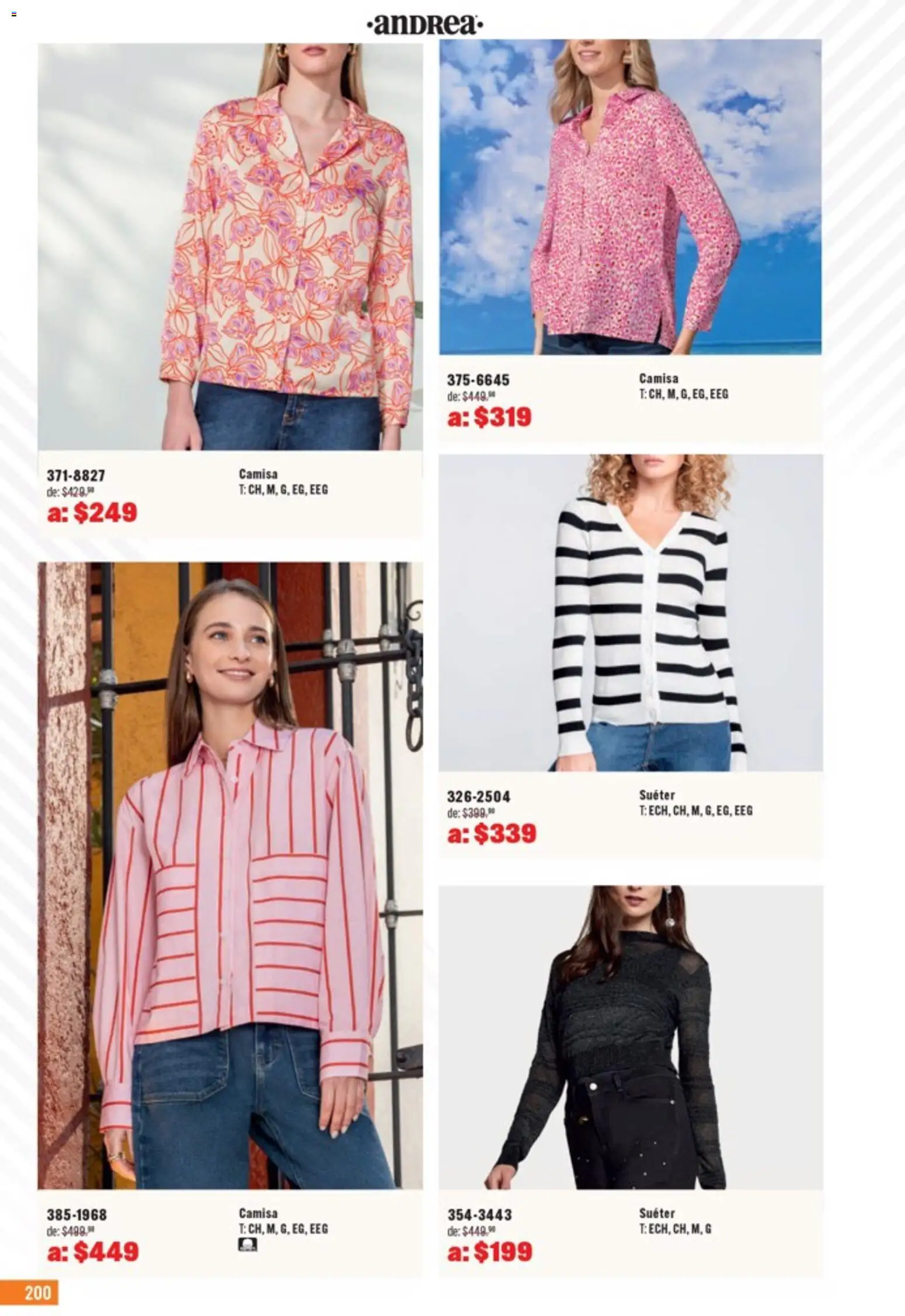Nuevas ofertas de Andrea válidas en toda la República Mexicana desde el 05.04.2026. ¡Encuentra las mejores ofertas en Andrea catálogo Outlet! | Página: 200 | Productos: Suéter, Camisa