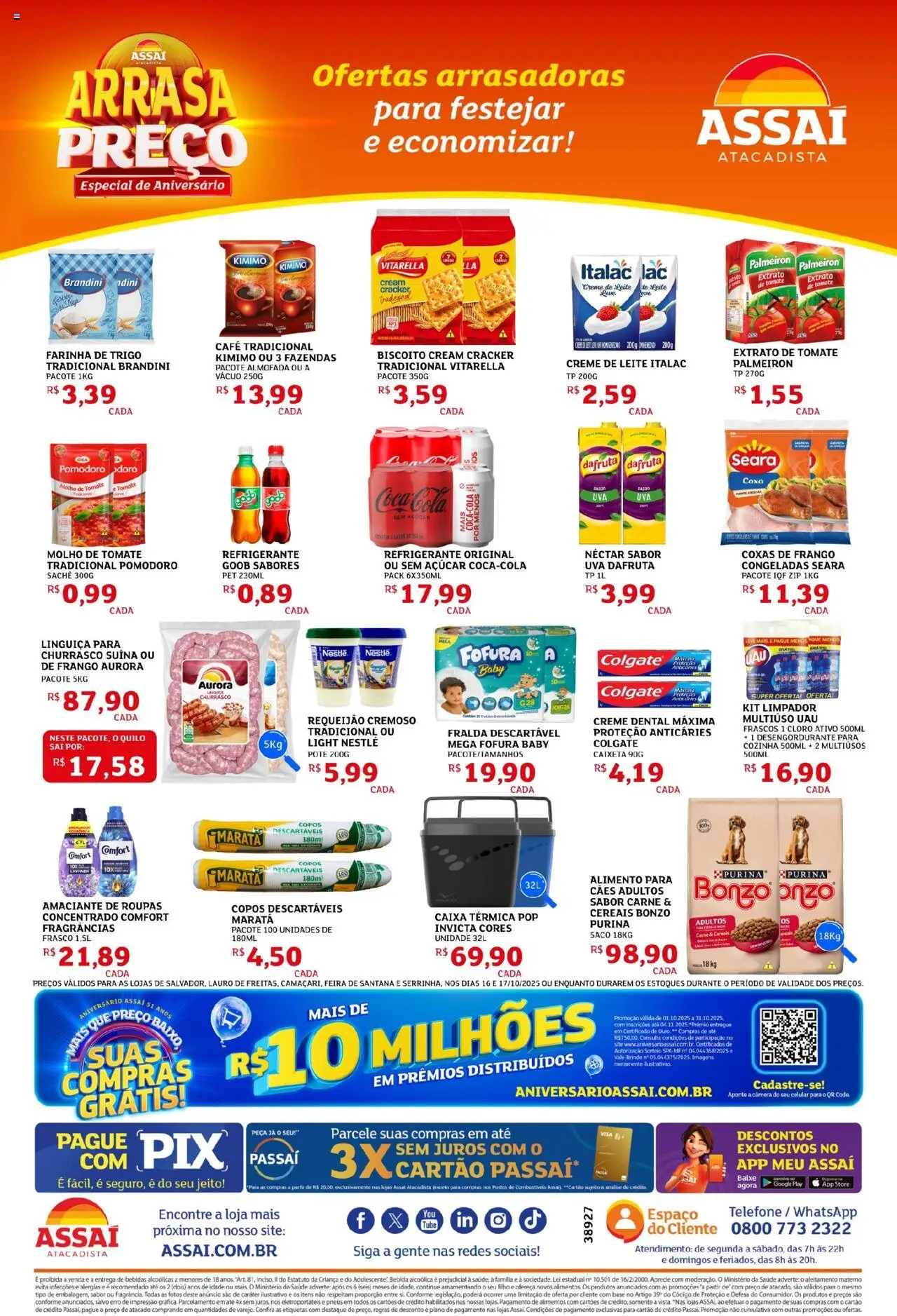 Assaí Atacadista Folheto - válido de 16.10.2025 | Página: 2 | Produtos: Amaciante de roupas, Farinha de trigo, Bebida, Requeijão