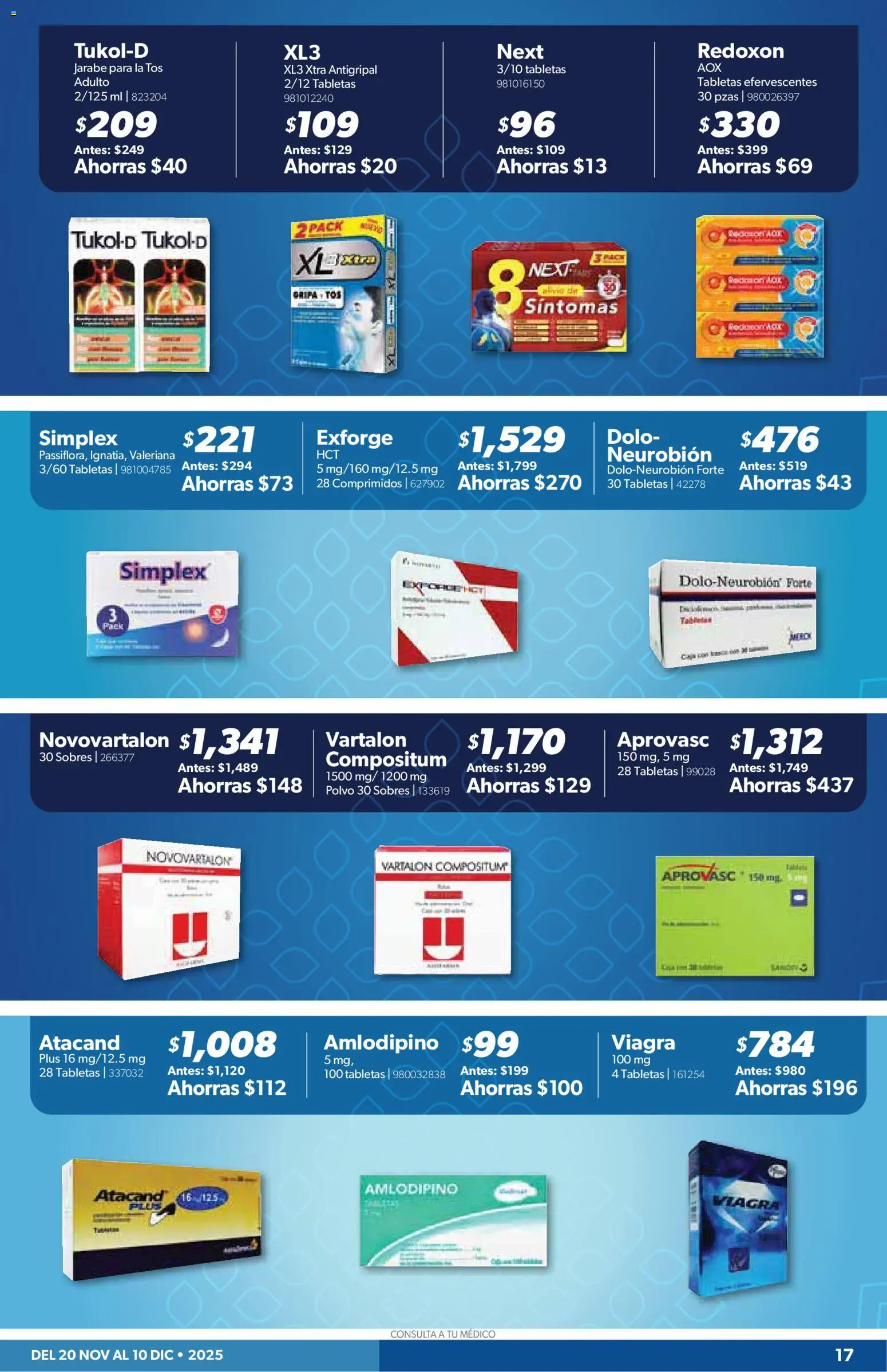 Nuevas ofertas de Sam's Club válidas en toda la República Mexicana desde el 20.11.2025. ¡Encuentra las mejores ofertas en Sam's Club catálogo Frontera! | Página: 17 | Productos: Antigripal, Polvo