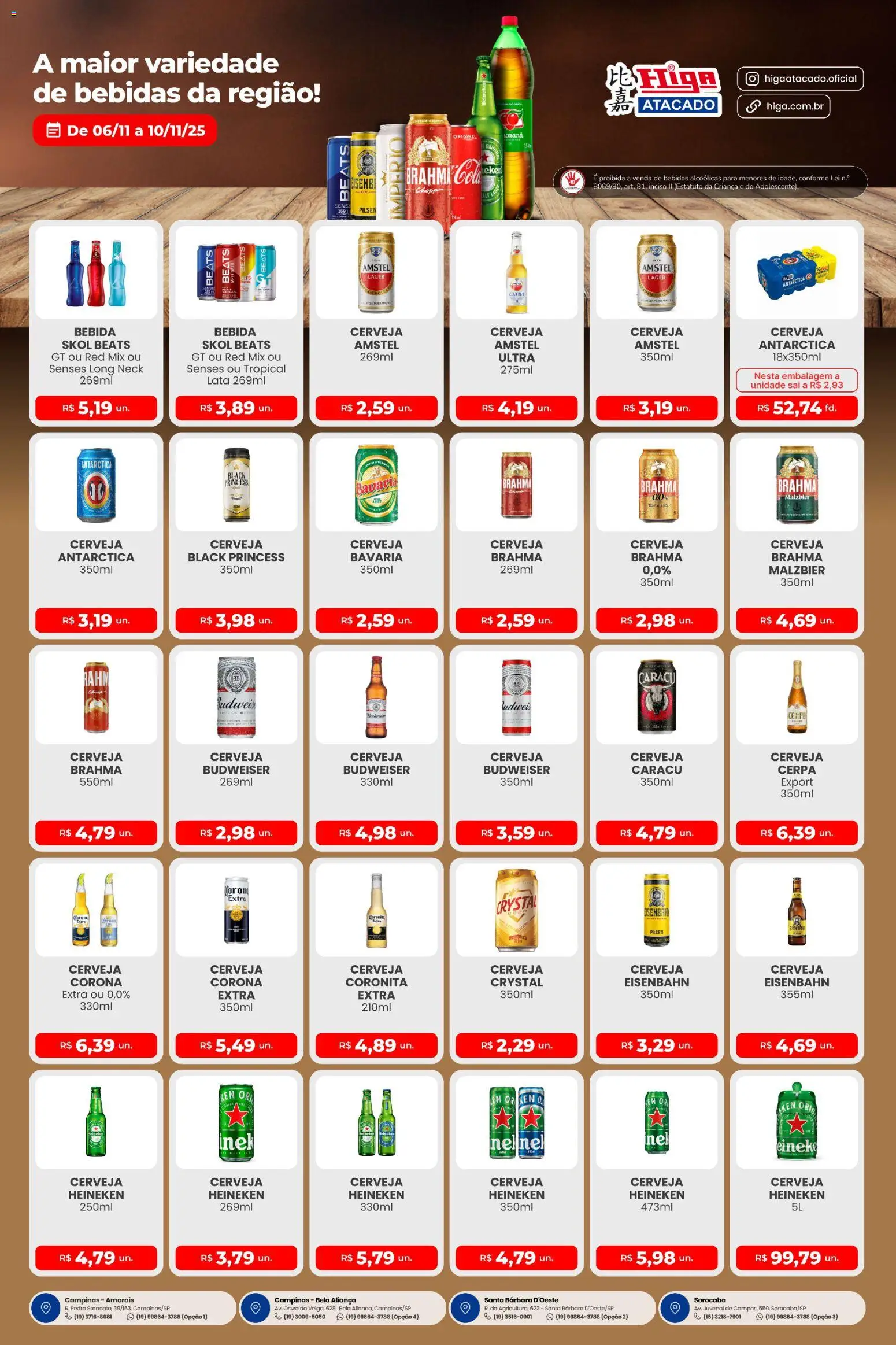 Higa Atacado Folheto - válido de 06.11.2025 | Página: 1 | Produtos: Aliança, Eisenbahn, Cerveja Heineken, Heineken