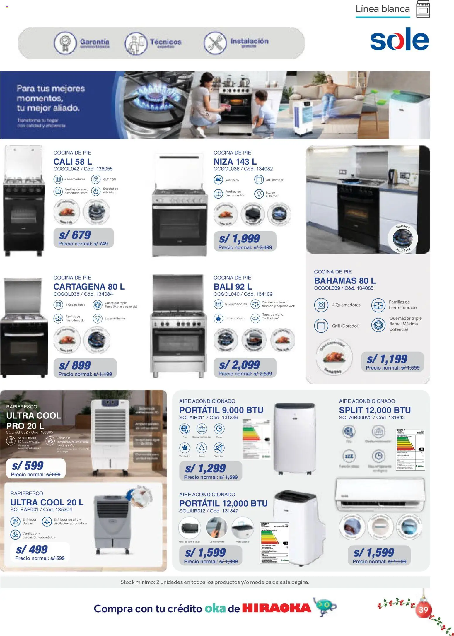 Catálogo Hiraoka válido desde 06.12.2025 | Página: 39 | Productos: Horno, El horno, Cocina, Aire acondicionado