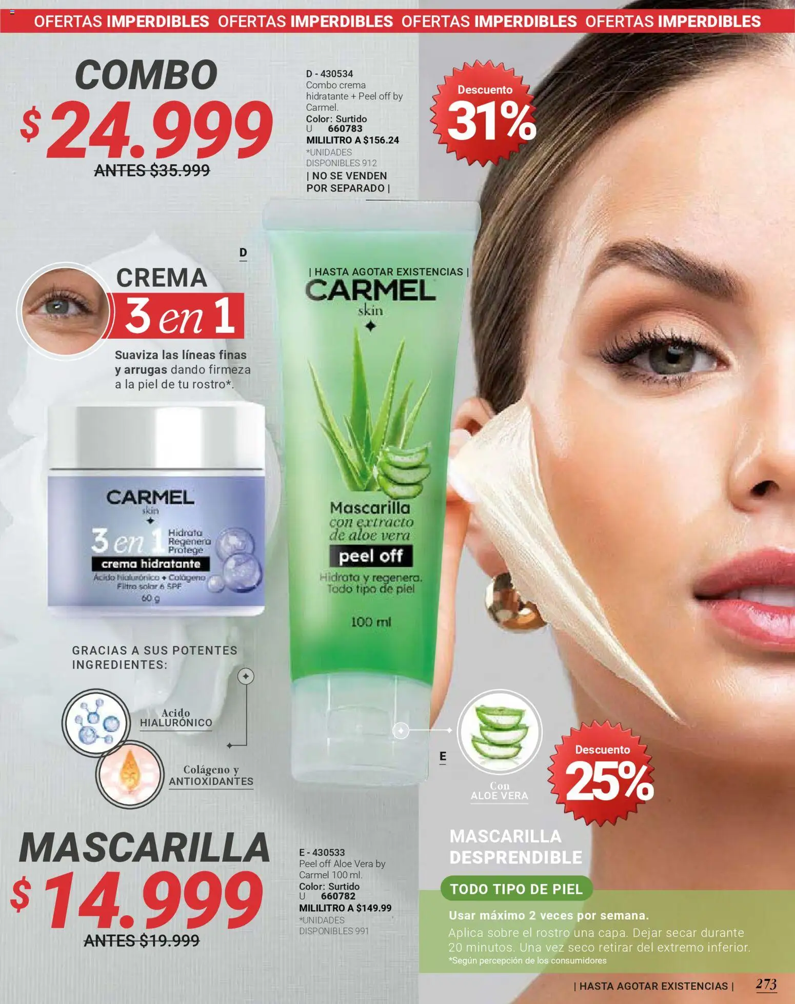 Carmel revista - valida desde el 01.02.2026 | Página: 273 | Productos: Crema, Sobre, Mascarilla, Loción tonificante