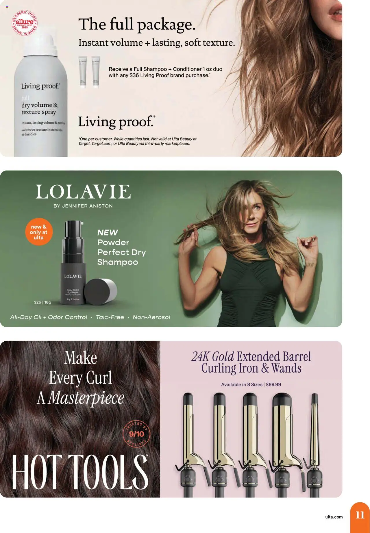 Ulta Beauty Weekly Ad - valid from 03.08.2025 | Page: 11 | Products: Powder, Shampoo, Oil, Iron