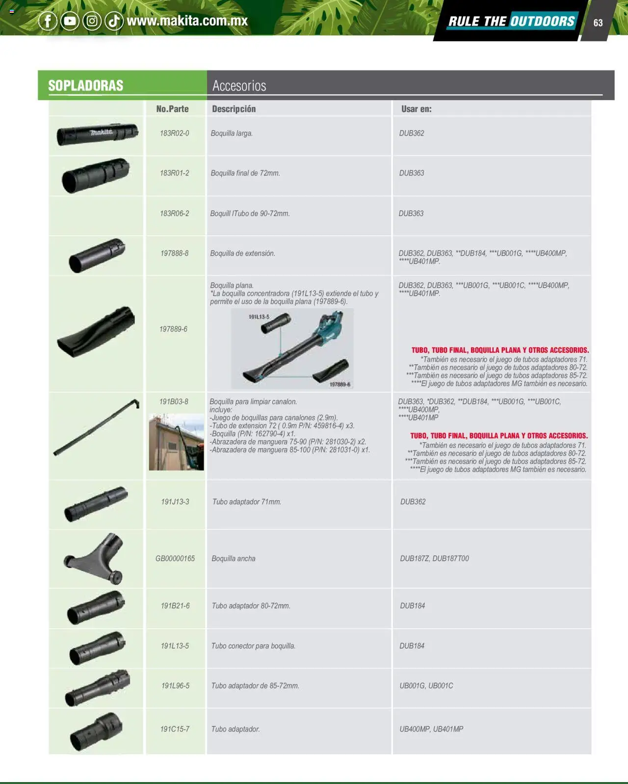 Nuevas ofertas de Makita válidas en toda la República Mexicana desde el 07.10.2024. ¡Encuentra las mejores ofertas en Makita catálogo Ope! | Página: 63 | Productos: Manguera, Extensión, Juego, Adaptador