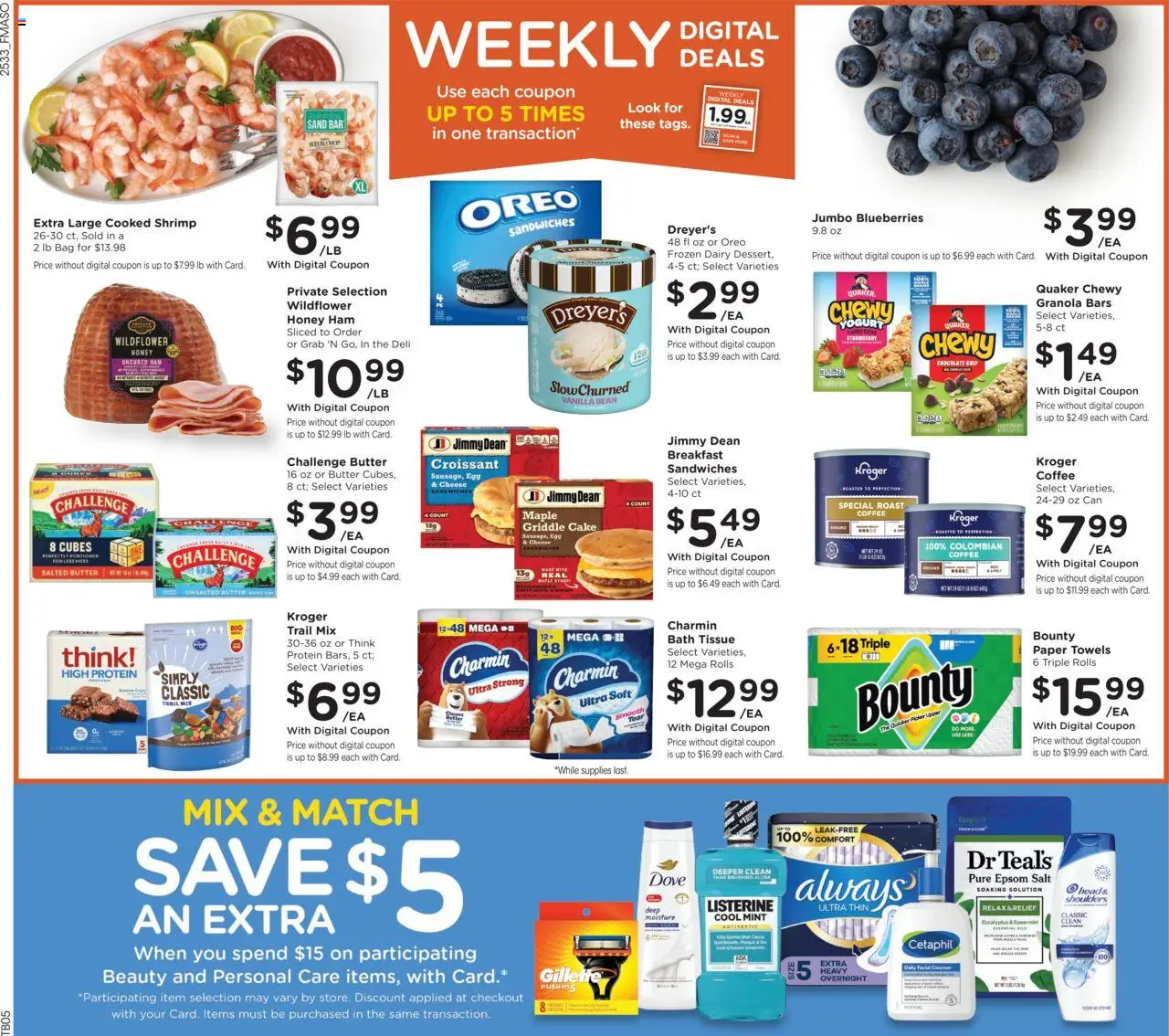 Fred Meyer Weekly Ad - valid from 17.09.2025 | Page: 2 | Products: Cheese, Yogurt, Ham, Blueberries