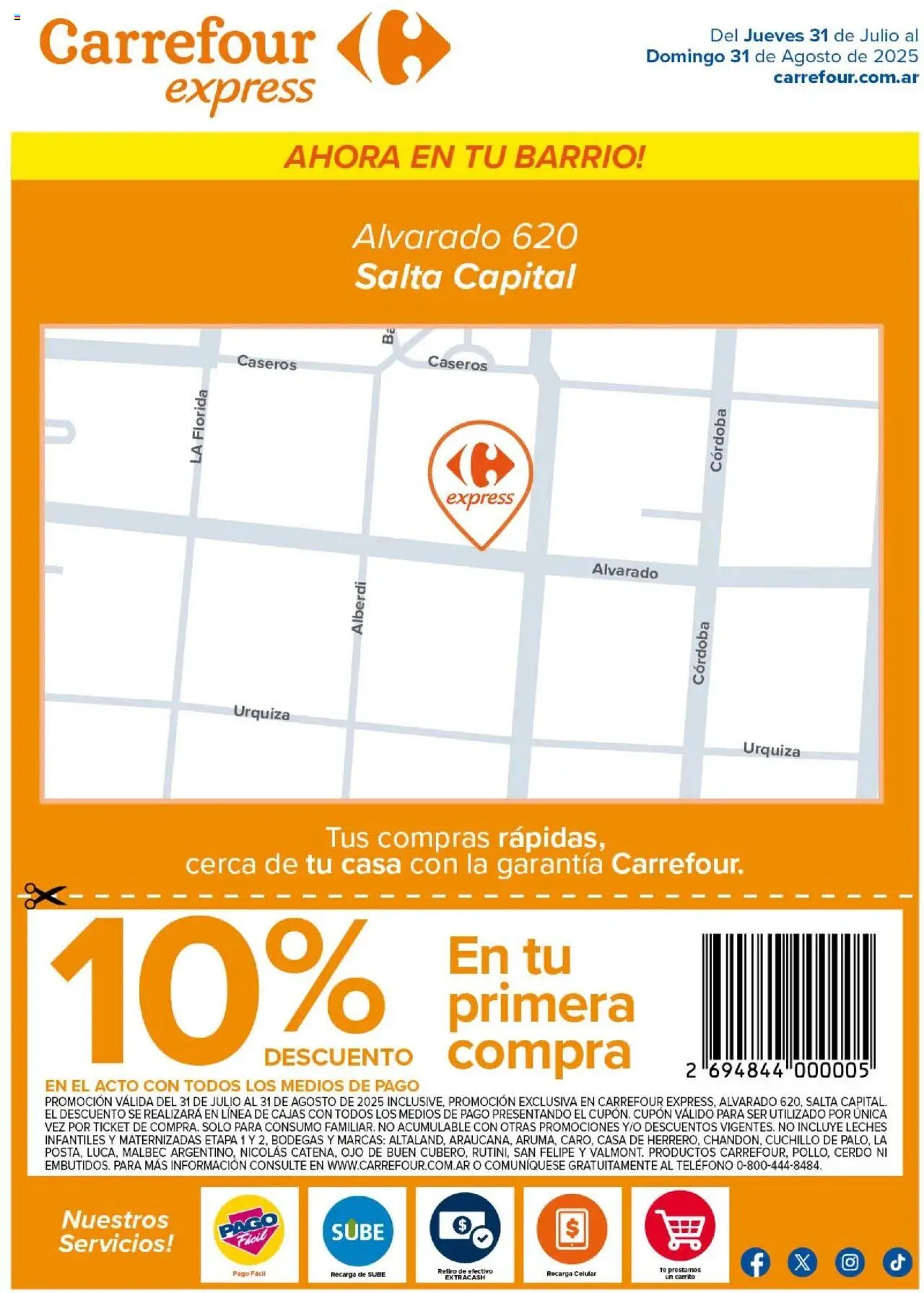 Carrefour ofertas - Salta │ válido desde el 31.07.2025 | Página: 1 | Productos: Teléfono, Cuchillo, Cerdo, Té