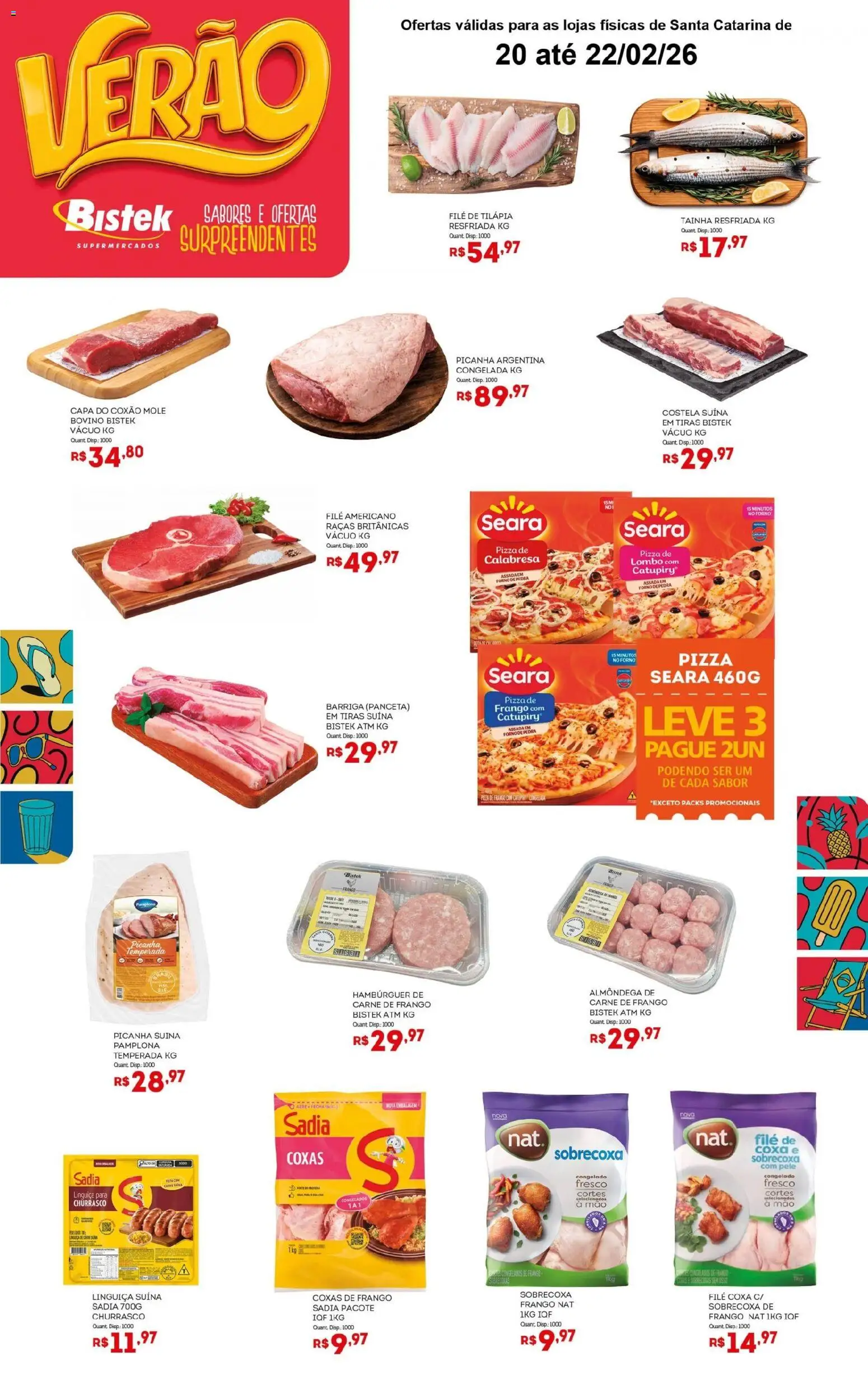 Bistek Supermercados Folheto - válido de 20.02.2026 | Página: 4 | Produtos: Picanha, Lombo, Frango, Filé de tilápia