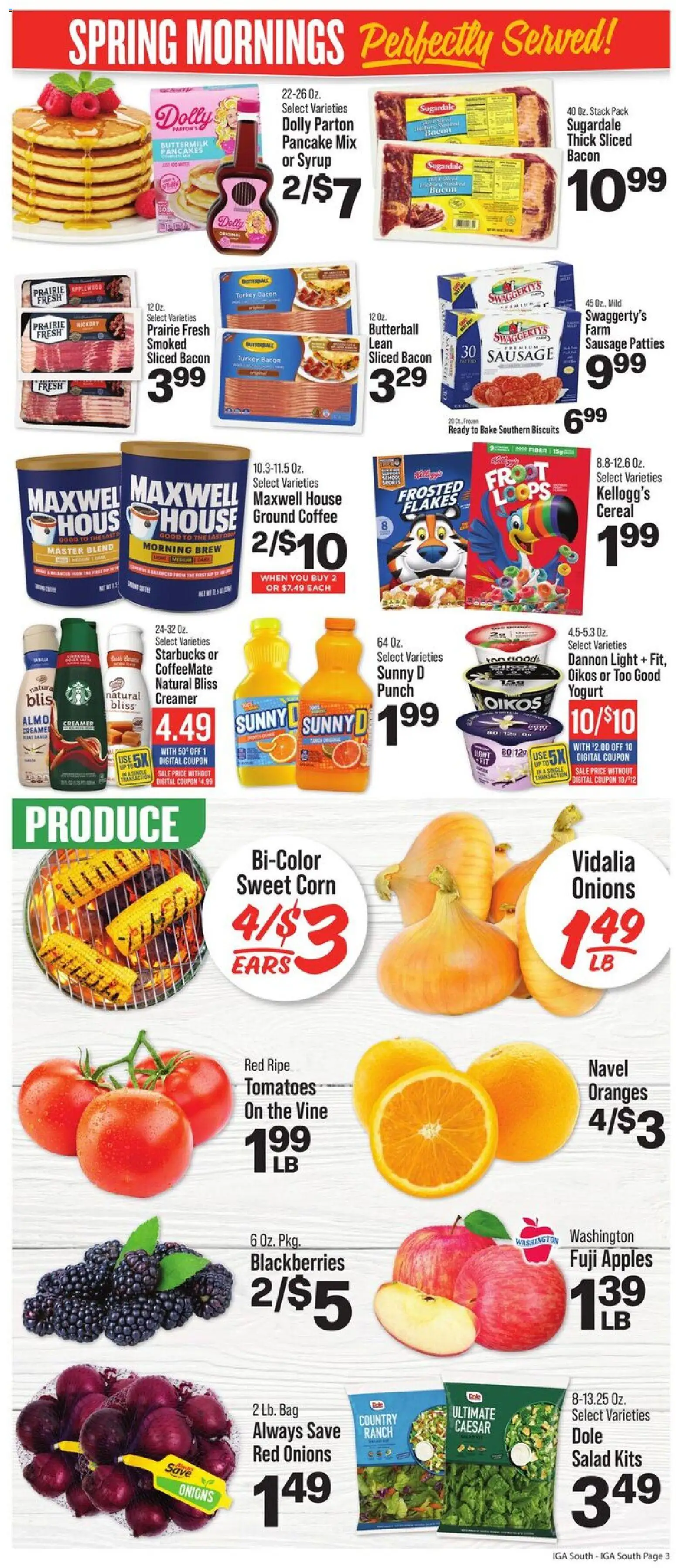 IGA Weekly Ad - valid from 22.04.2026 | Page: 4 | Products: Coffee, Apples, Oranges, Bag