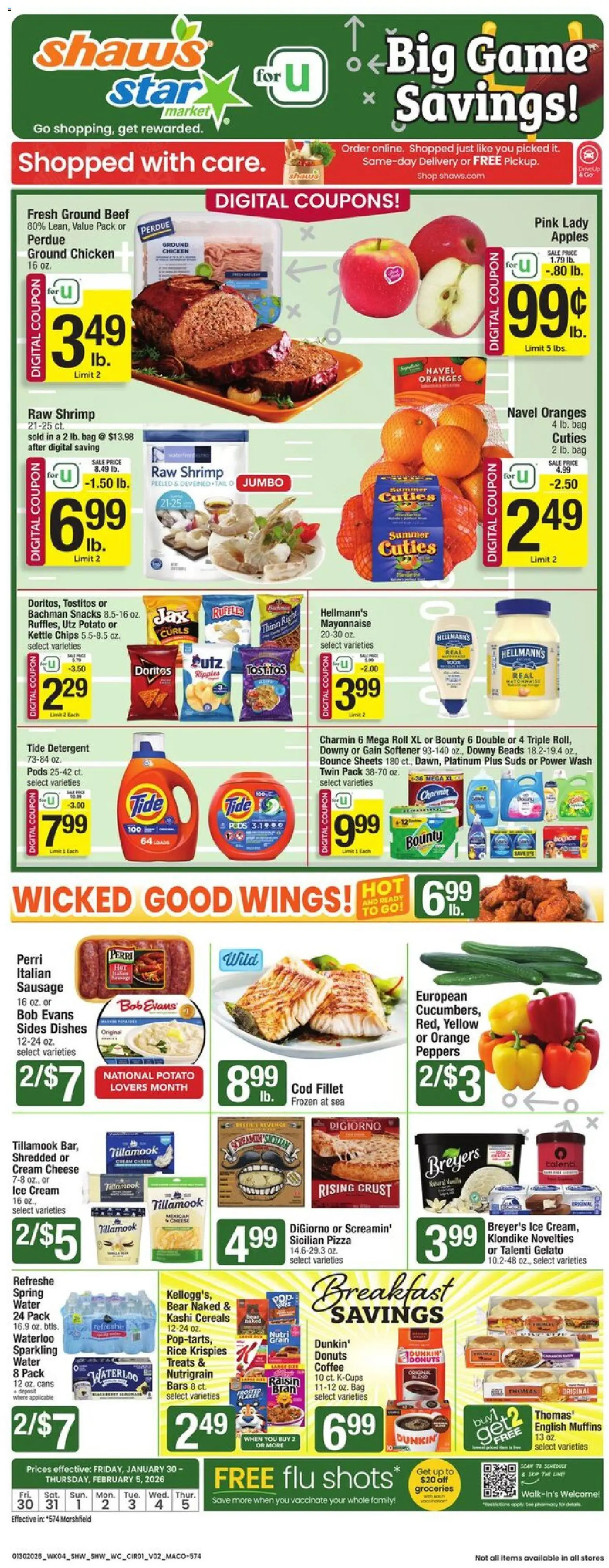 Star Market Weekly Ad - MA - valid from 30.01.2026 | Page: 1 | Products: Rice, Beef, Chips, Kettle