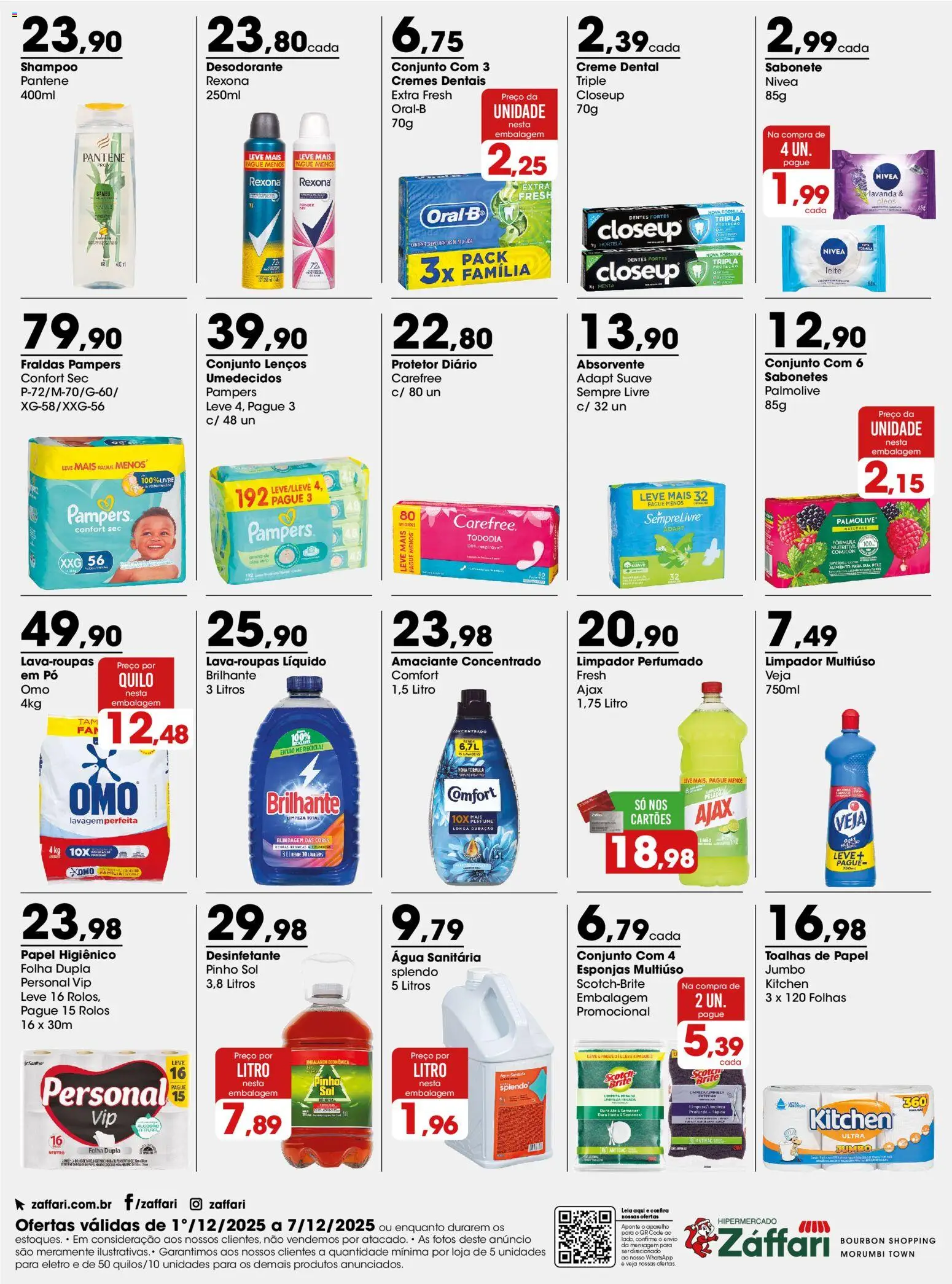 Zaffari Folheto - válido de 01.12.2025 | Página: 4 | Produtos: Limpador multiuso, Sabonete, Absorvente, Água sanitária
