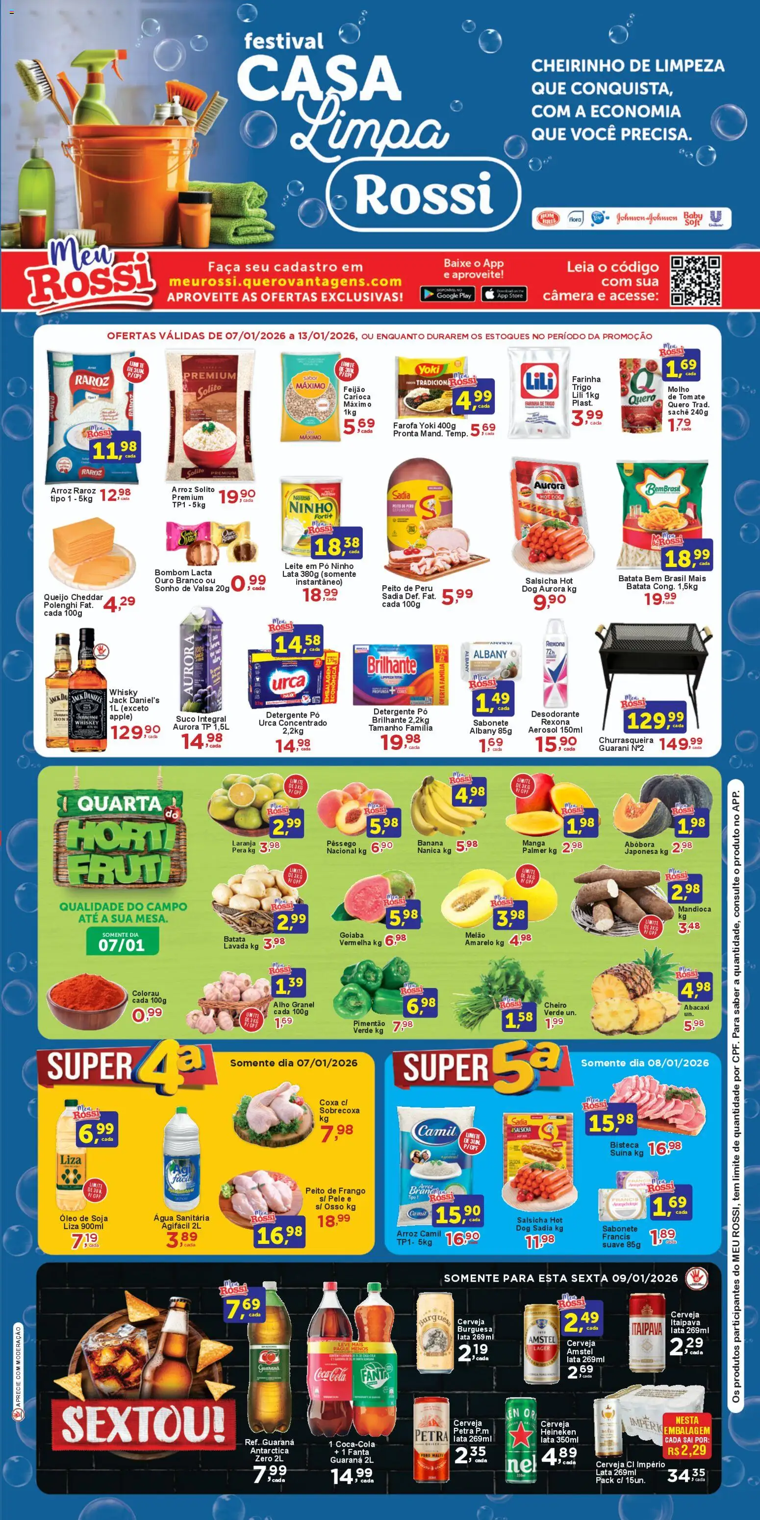 Rossi Supermercados Folheto - válido de 07.01.2026 | Página: 1 | Produtos: Goiaba, Salsicha, Farofa, Câmera