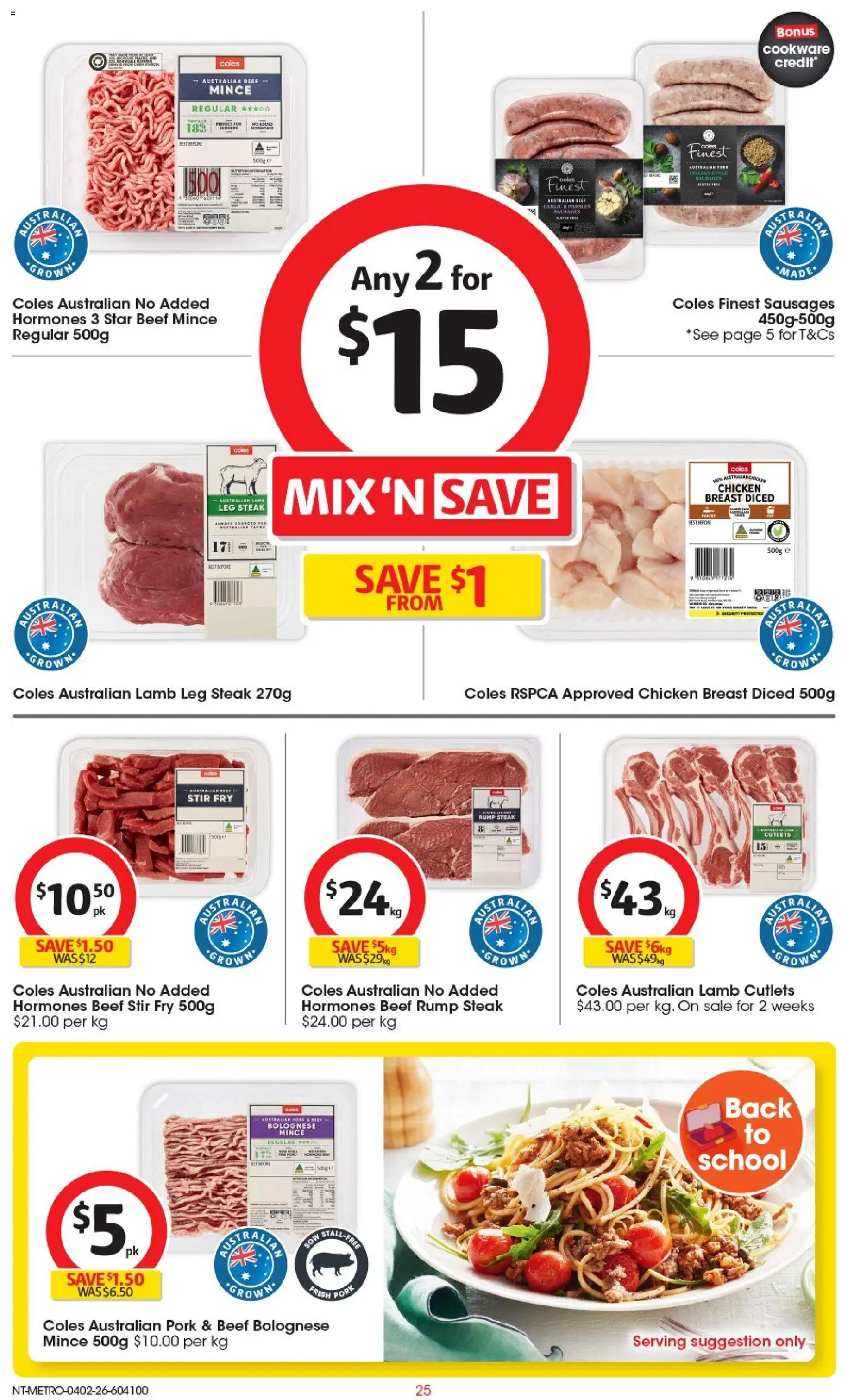 Coles catalogue - valid from 04.02.2026 | Page: 26 | Products: Chicken, Pork, Lamb, Steak
