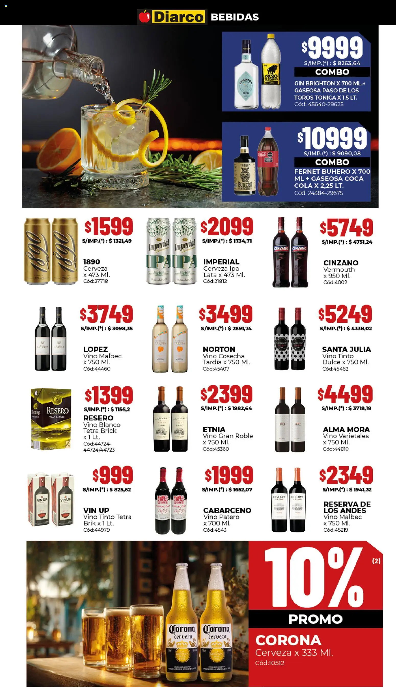 Diarco - Ofertas Gba │ válido desde el 08.12.2025 | Página: 8 | Productos: Gin, Fernet, Gaseosa, Cerveza