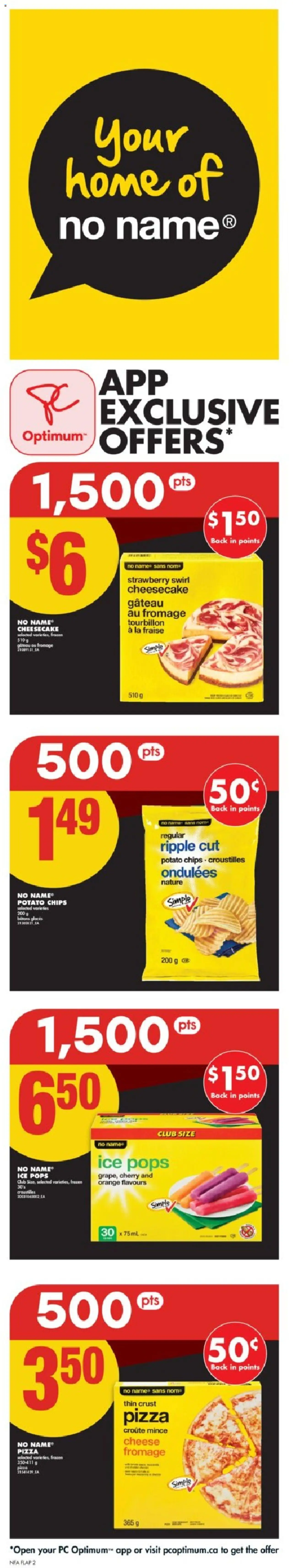 No Frills flyer valid from 14.08.2025 | Page: 3 | Products: Chips, PC, Cheese, Pizza