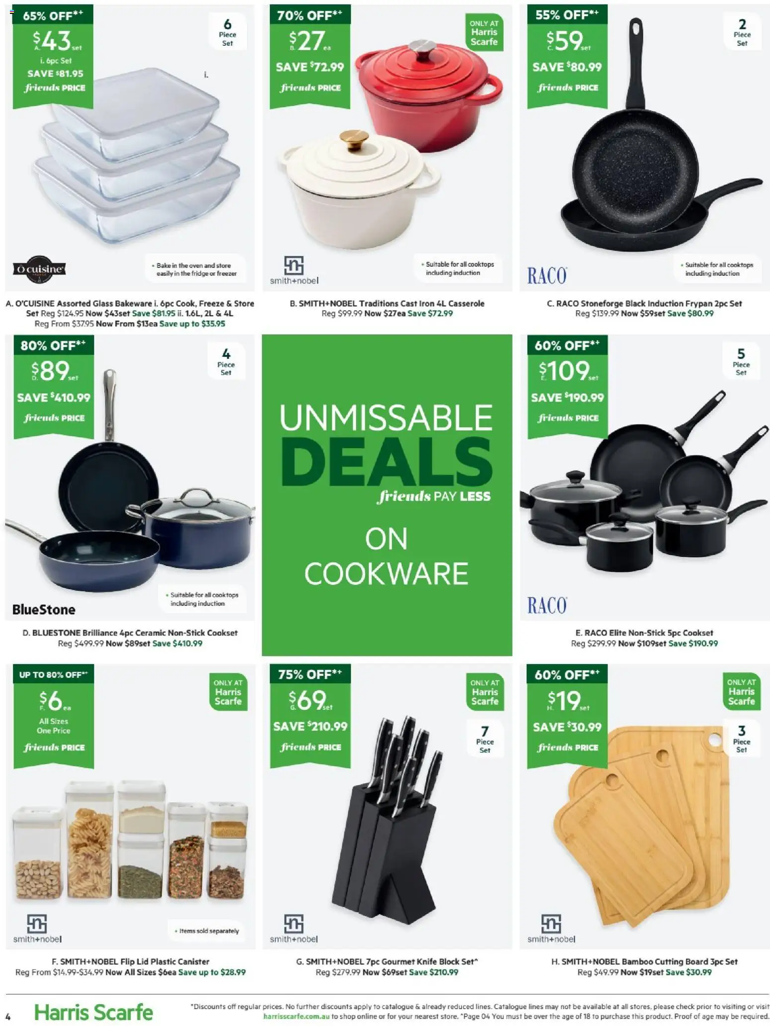Harris Scarfe catalogue - valid from 27.10.2025 | Page: 4 | Products: Cookware, Fridge, Freezer, Oven