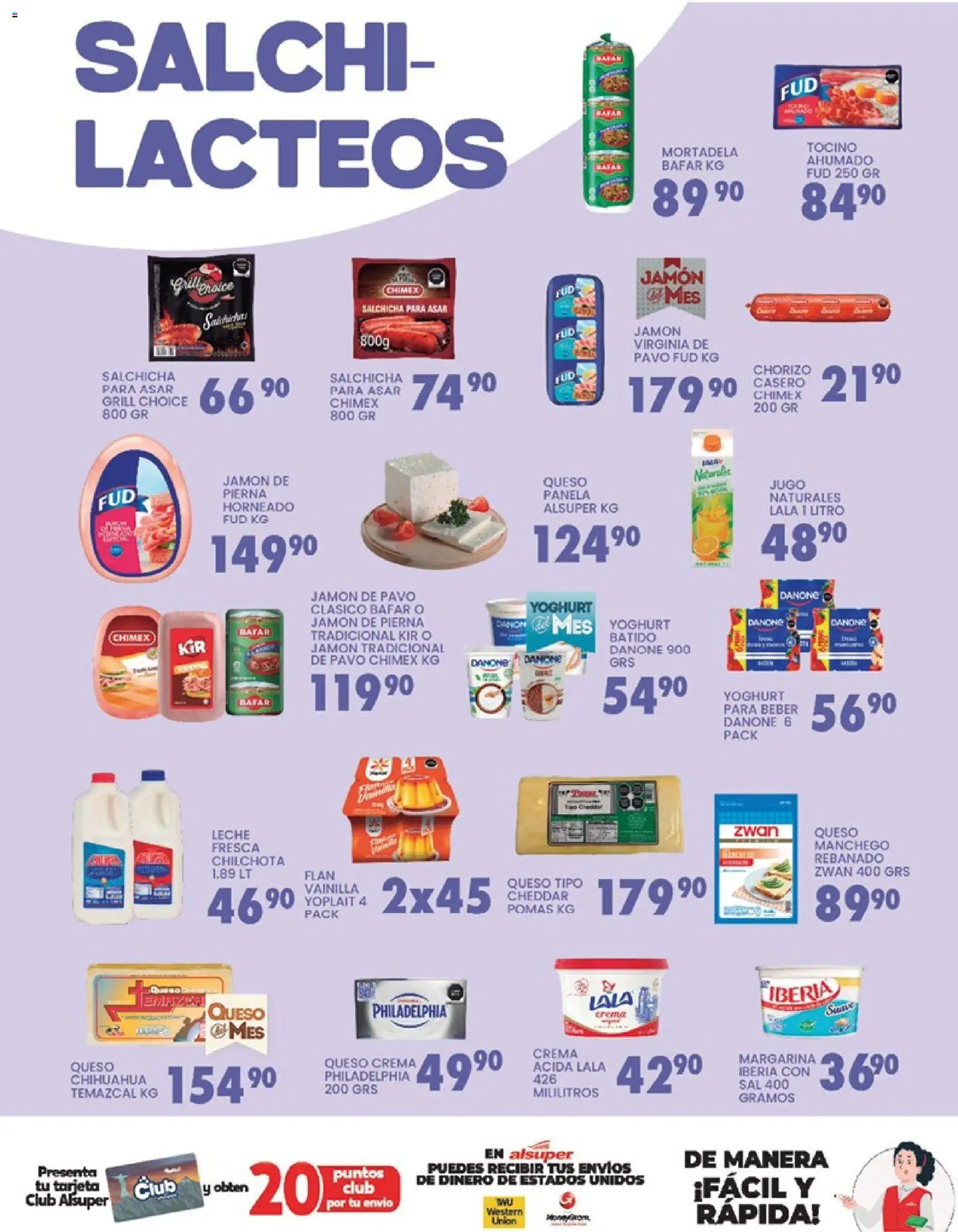 Nuevas ofertas de Alsuper válidas en toda la República Mexicana desde el 06.03.2026. ¡Encuentra las mejores ofertas en Alsuper folleto Laguna! | Página: 3 | Productos: Tocino, Sal, Leche, Jamón