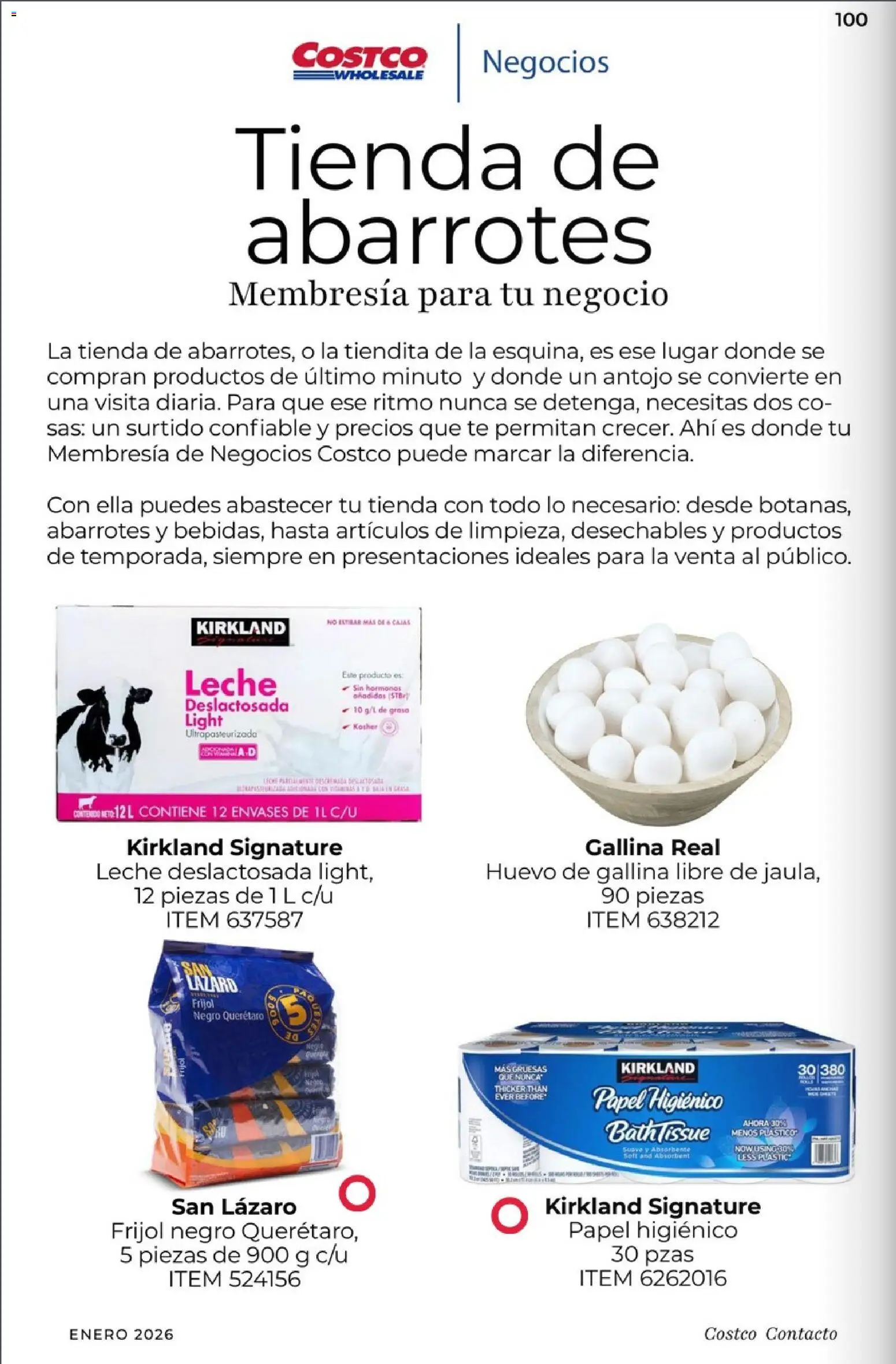 Nuevas ofertas de Costco válidas en toda la República Mexicana desde el 01.01.2026. ¡Encuentra las mejores ofertas en Costco - Revista Enero! | Página: 100 | Productos: Huevo, Leche, Papel higiénico, Té