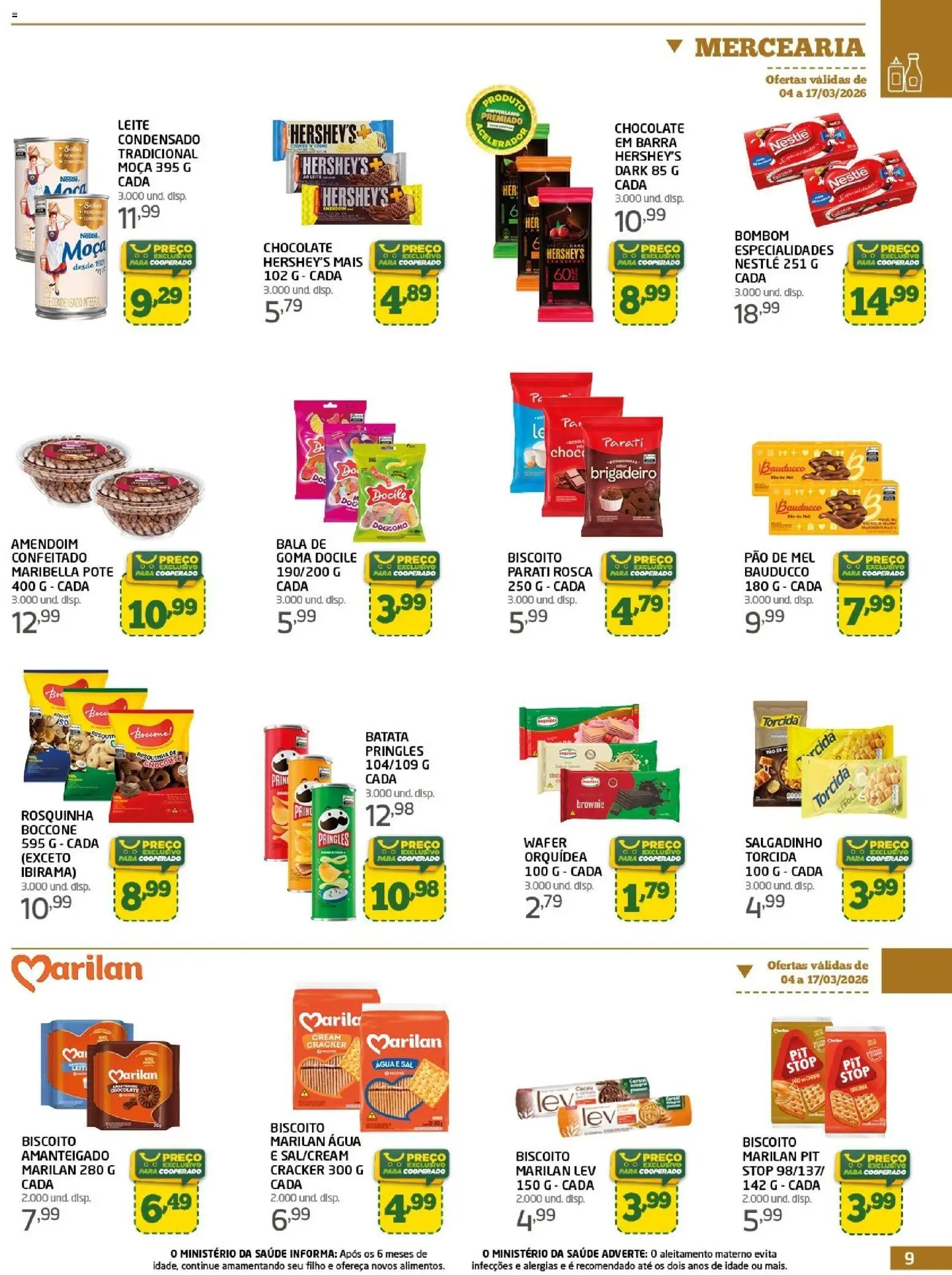 Cooper Folheto - válido de 04.03.2026 | Página: 9 | Produtos: Cebola, Leite, Sal, Bombom
