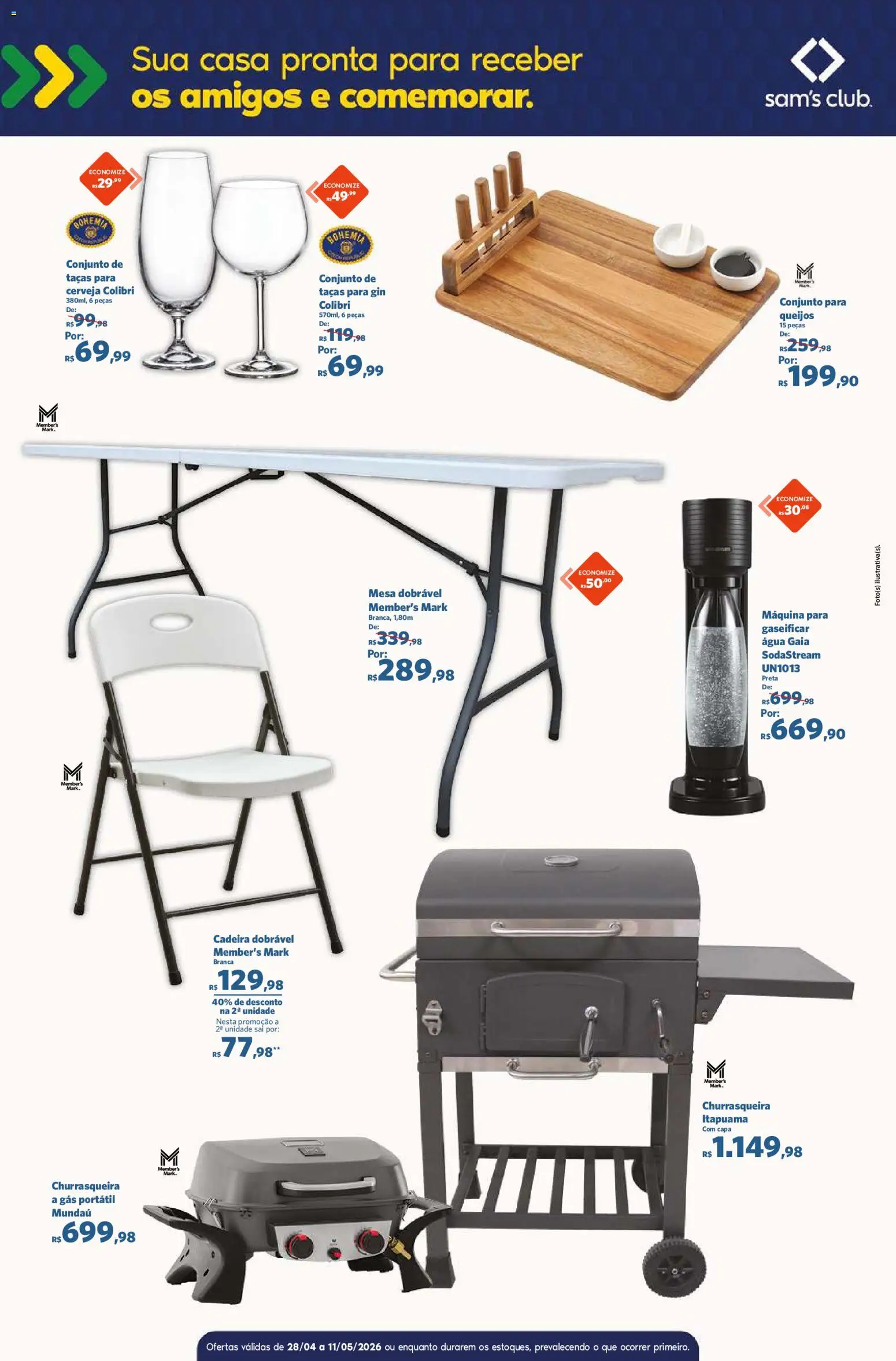 Sam's Club Folheto - válido de 28.04.2026 | Página: 4 | Produtos: Mesa, Cerveja, Gin, Churrasqueira