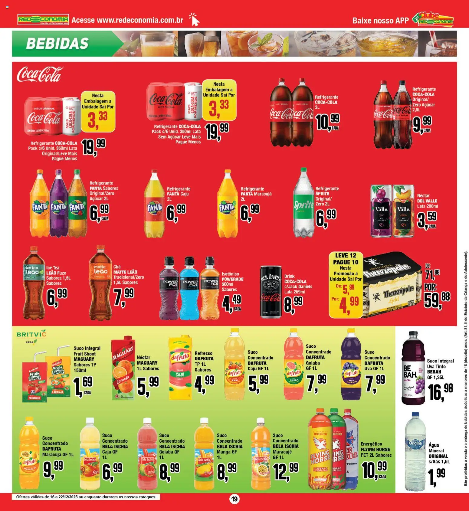 RedEconomia Folheto - válido de 16.12.2025 | Página: 19 | Produtos: Caju, Fanta, Cola, Isotônico