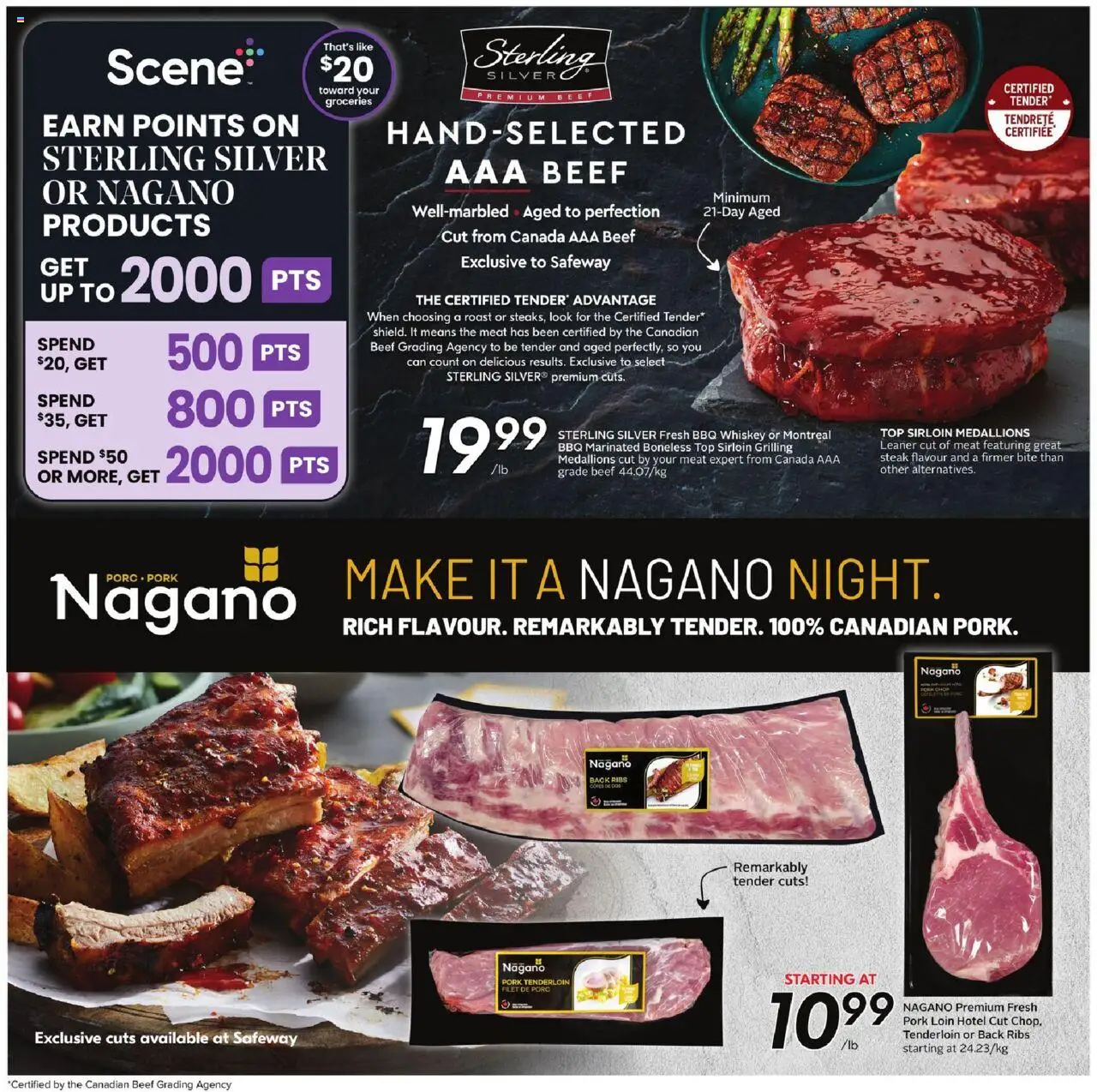 Safeway flyer valid from 11.09.2025 | Page: 18 | Products: Beef, Whiskey, Pork