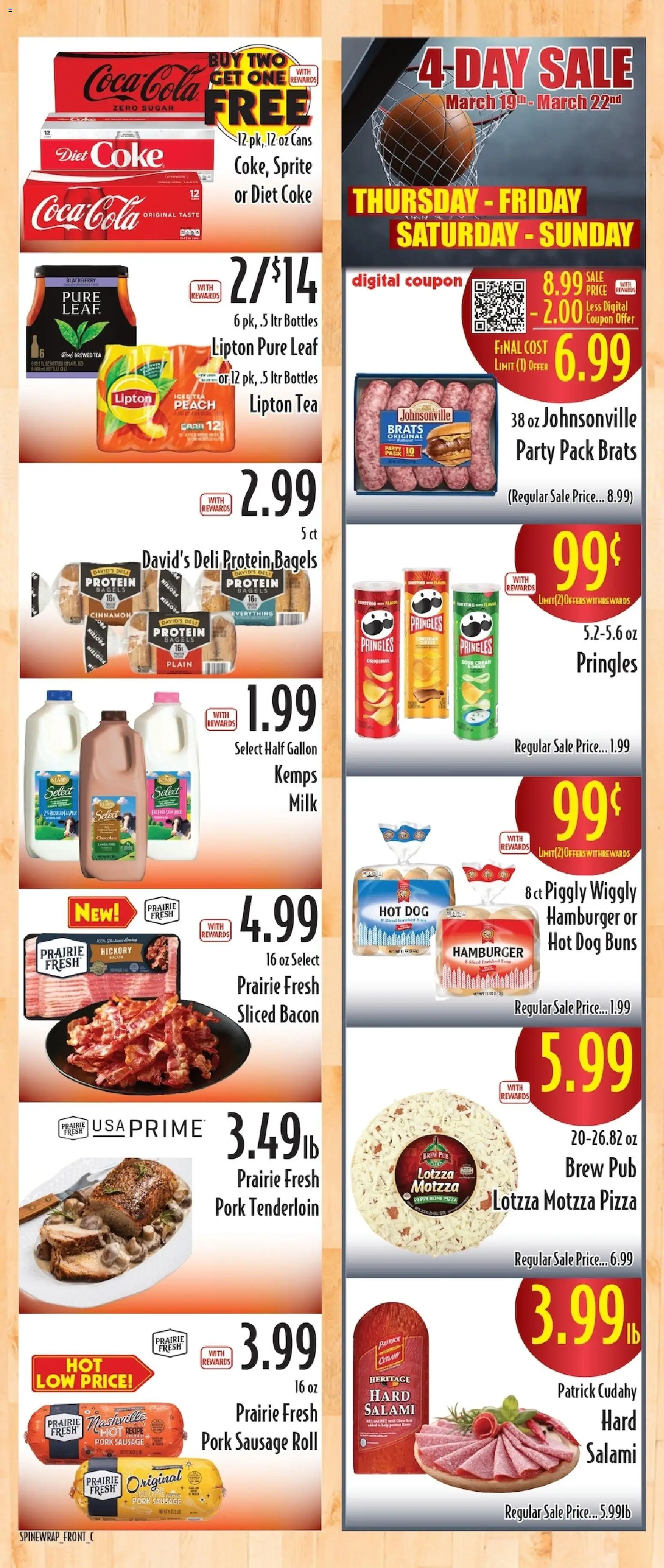 Piggly Wiggly Weekly Ad - valid from 18.03.2026 | Page: 1 | Products: Cheese, Pork, Tea, Peach