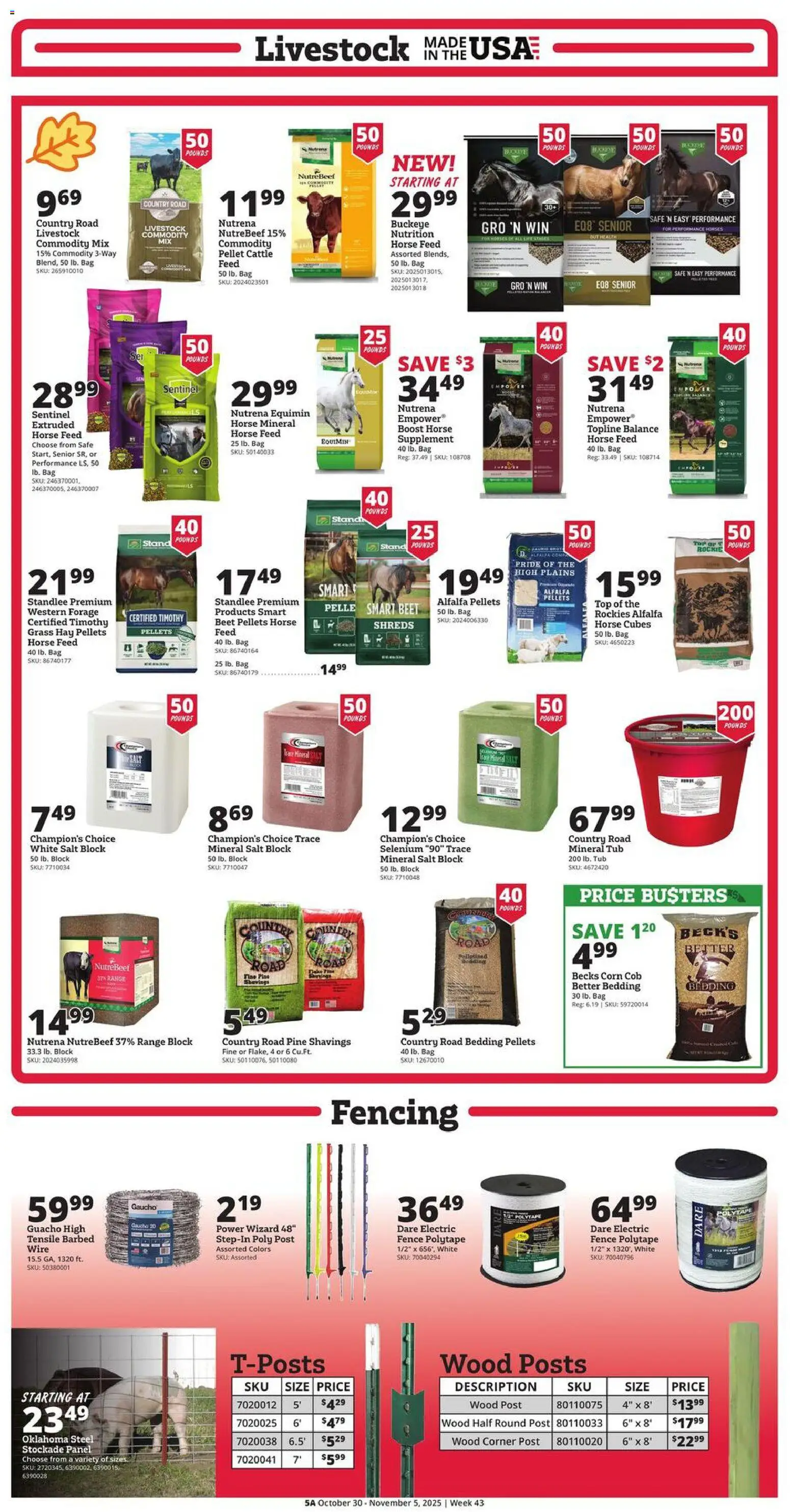 Rural King Weekly Ad - valid from 30.10.2025 | Page: 5 | Products: Corn, Wire, Salt, Beet
