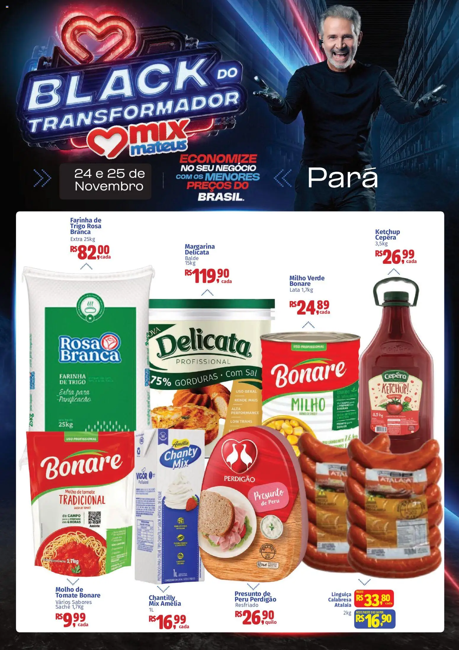 Mateus Folheto - válido de 24.11.2025 | Página: 1 | Produtos: Milho verde, Farinha de trigo, Presunto, Ketchup