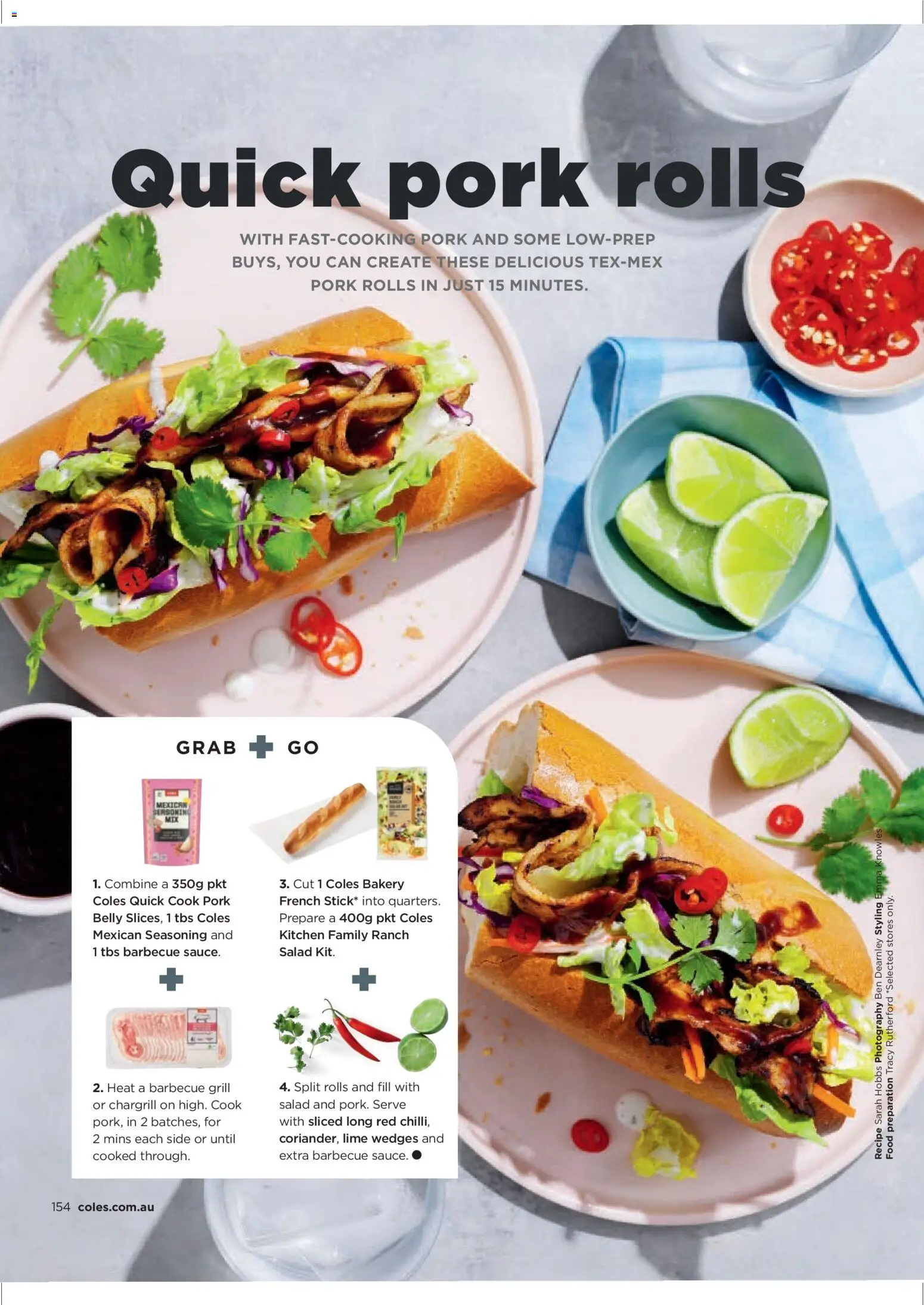 Coles catalogue - valid from 06.11.2025 | Page: 154 | Products: Pork, Lime, Grill, Bakery