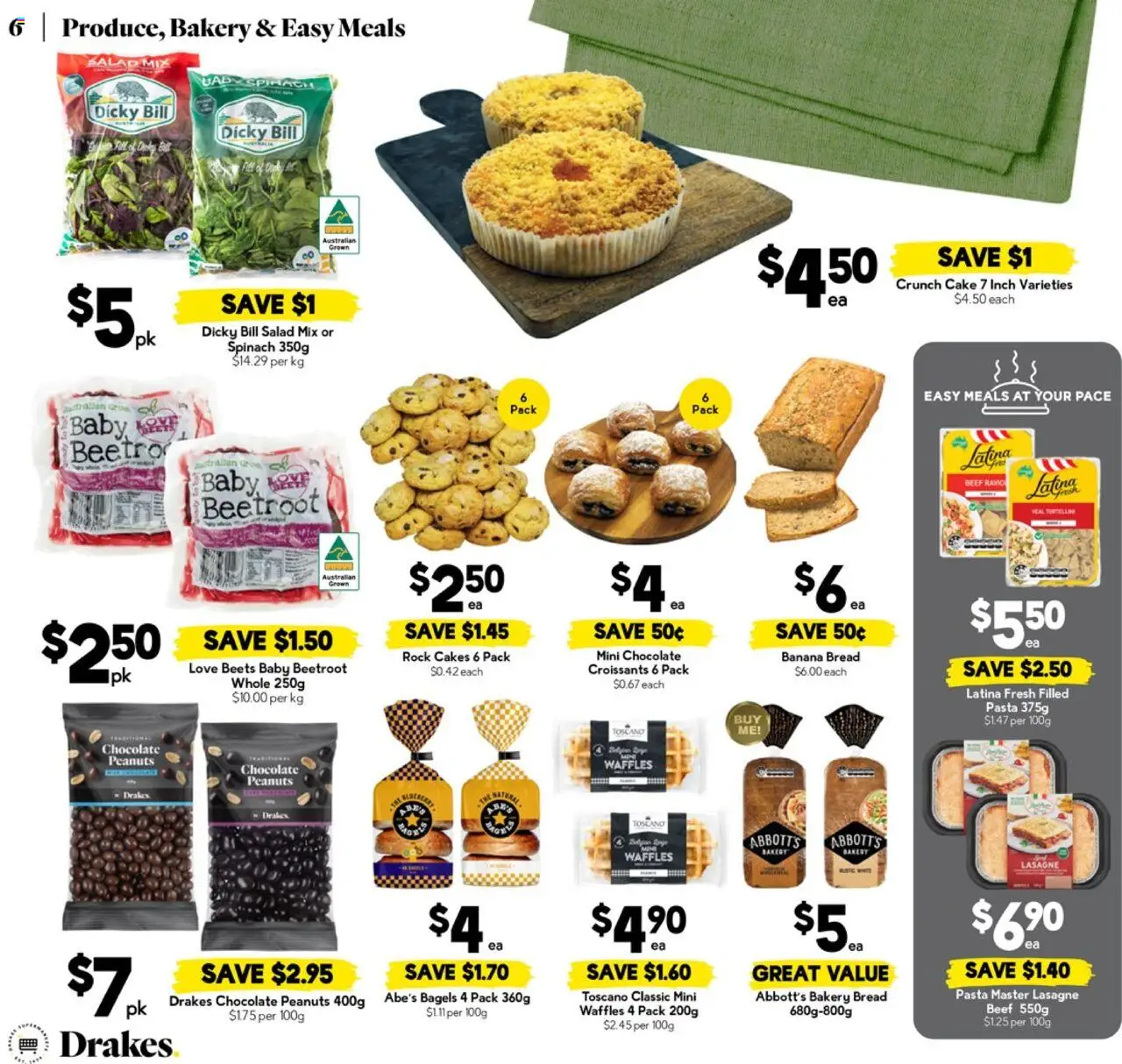 Drakes catalogue - valid from 13.08.2025 | Page: 6 | Products: Bagels, Chocolate, Waffles, Bakery