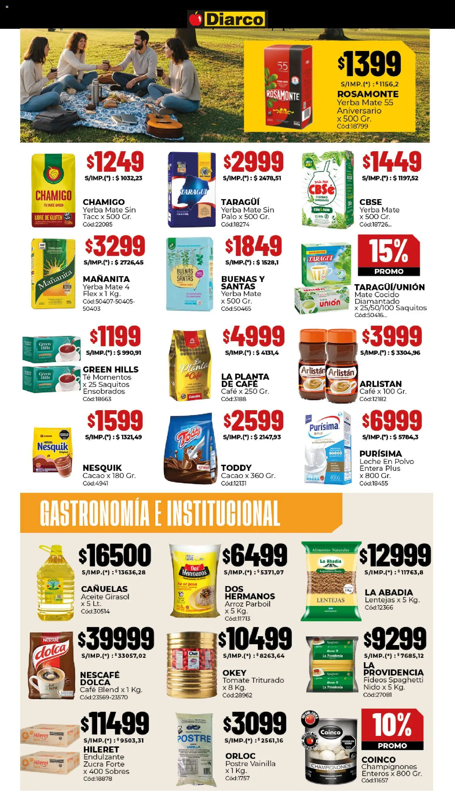 Diarco ofertas │ válido desde el 06.04.2026 | Página: 4 | Productos: Yerba, Tomate, Leche, Planta