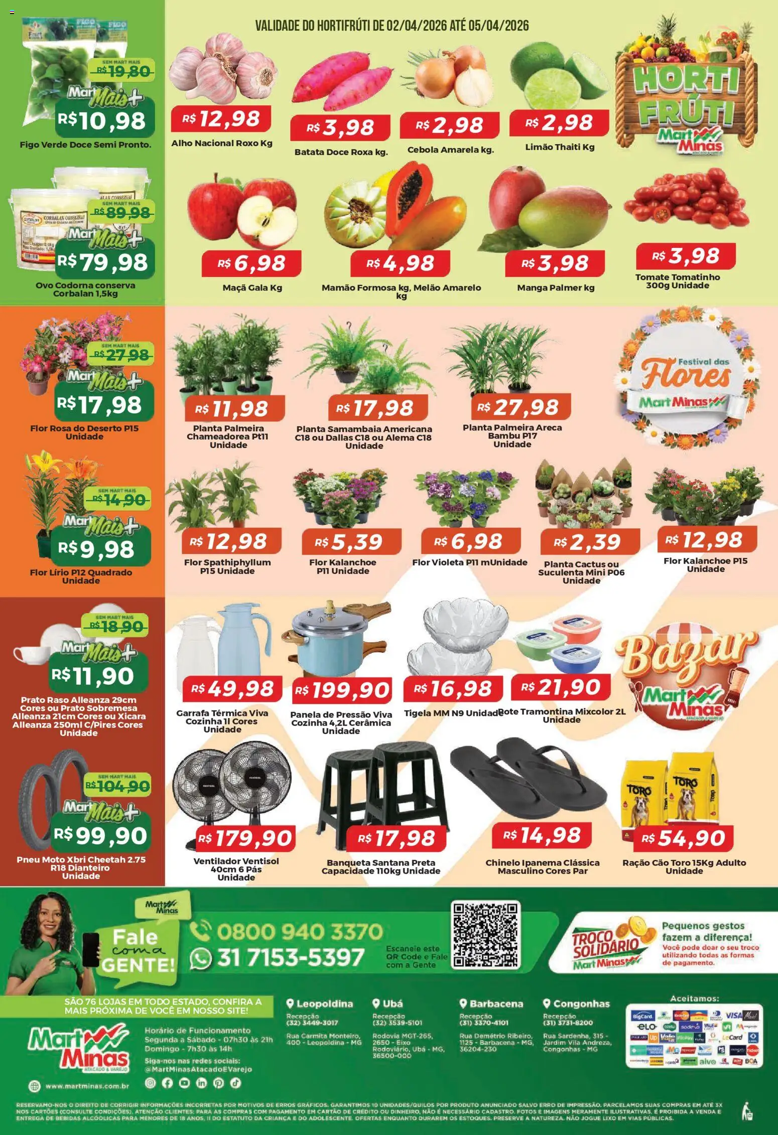 Mart Minas Folheto - válido de 02.04.2026 | Página: 8 | Produtos: Panela, Garrafa térmica, Banqueta, Batata