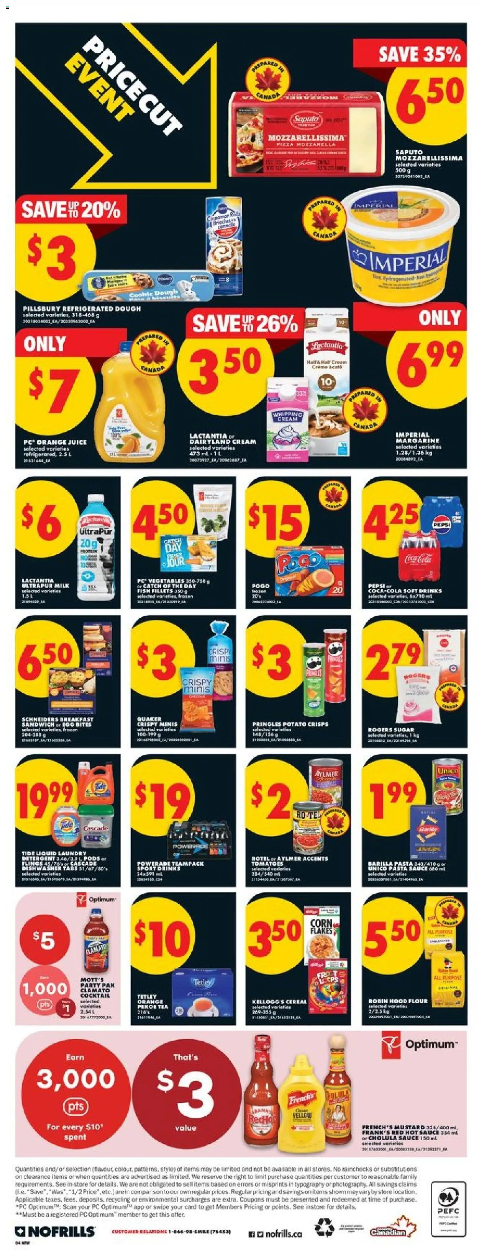 No Frills flyer valid from 16.04.2026 | Page: 4 | Products: PC, Detergent, Pizza, Tomatoes