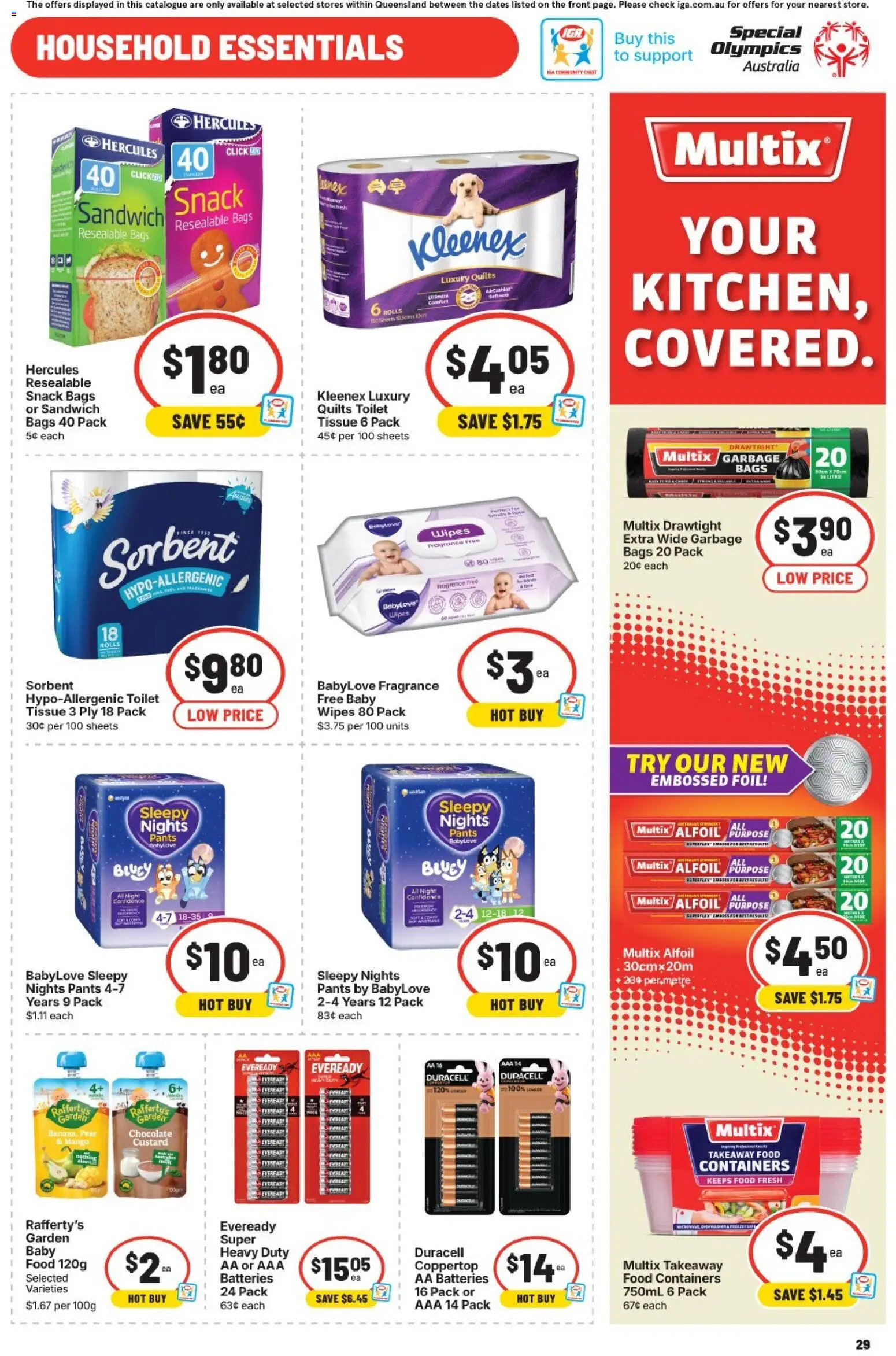 IGA catalogue - valid from 29.04.2026 | Page: 29 | Products: Fragrance, Garbage bags, Pear, Batteries