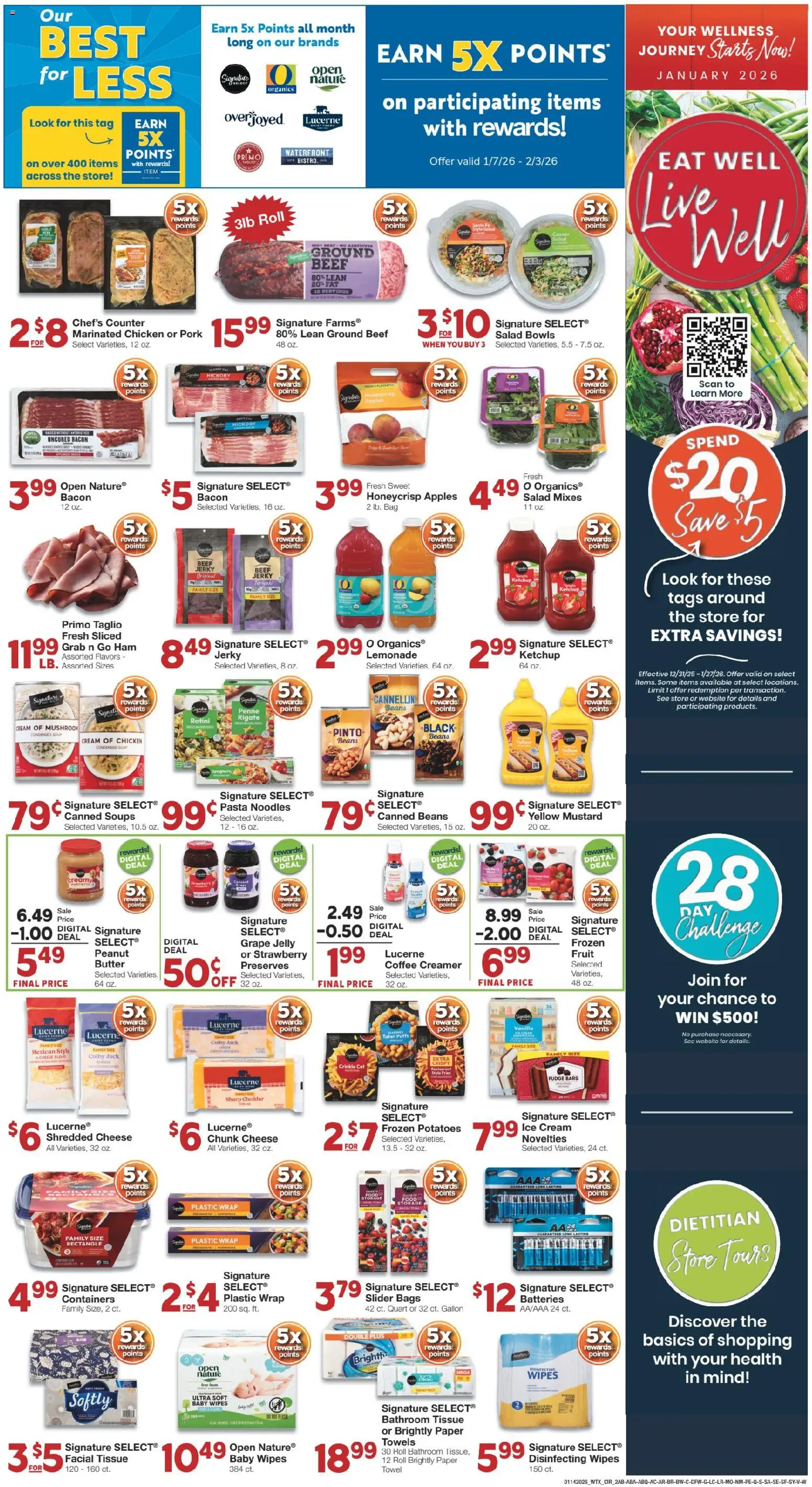 United Supermarkets Weekly Ad - valid from 13.01.2026 | Page: 2 | Products: Cheese, Pork, Cream, Ice cream