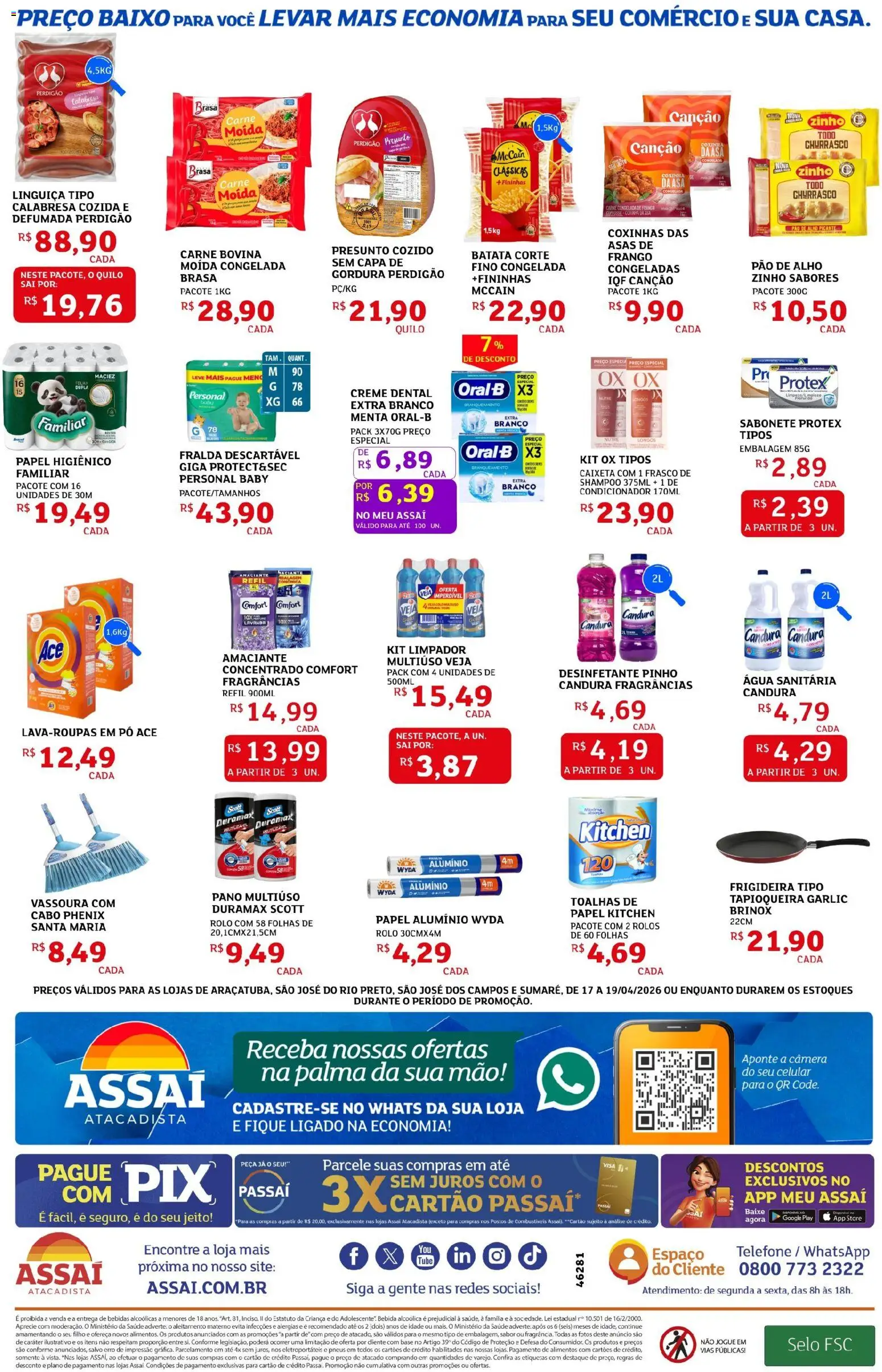 Assaí Atacadista Folheto - válido de 17.04.2026 | Página: 4 | Produtos: Celular, Pão, Presunto, Papel higiênico