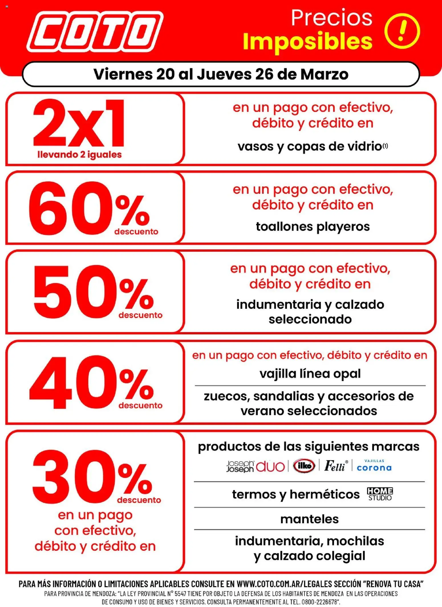 Coto - Renova │ válido desde el 20.03.2026 | Página: 1 | Productos: Sandalias, Vasos